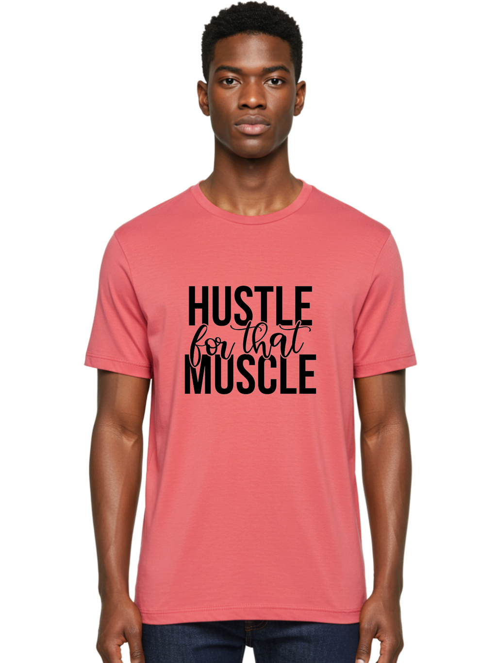 Hustle-For-That-Muscle Men'S Graphic Tee, 100% Cotton, Comfortable Casual Summer Wear, Machine Washable, Motivational Quote, Fitness Inspiration, Workout Motivation, Gym Motivation, Fitness Quotes, Bodybuilding, Weightlifting, Aad415