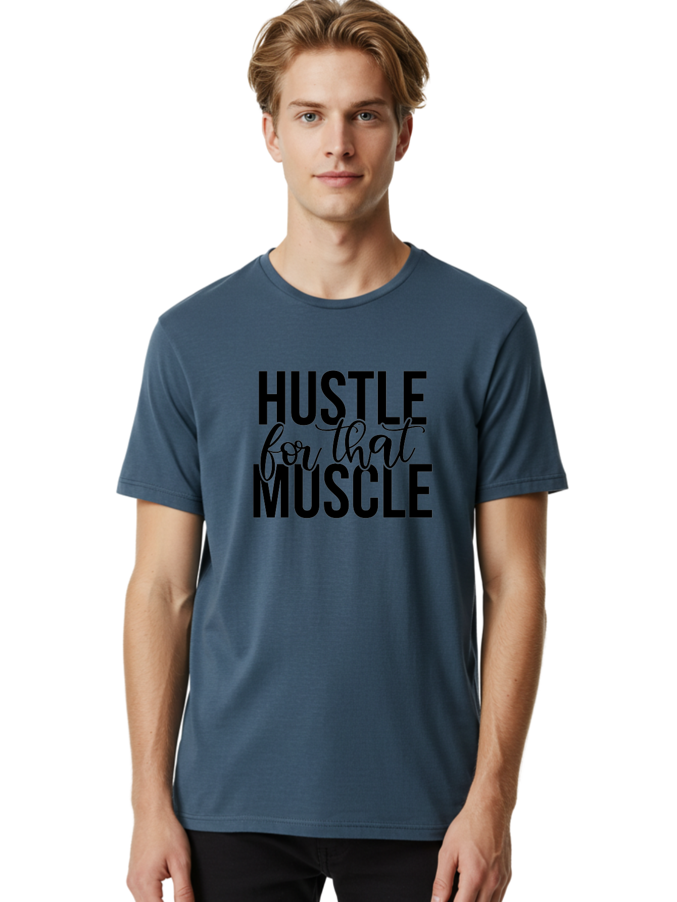 Hustle-For-That-Muscle Men'S Graphic Tee, 100% Cotton, Comfortable Casual Summer Wear, Machine Washable, Motivational Quote, Fitness Inspiration, Workout Motivation, Gym Motivation, Fitness Quotes, Bodybuilding, Weightlifting, Aad415
