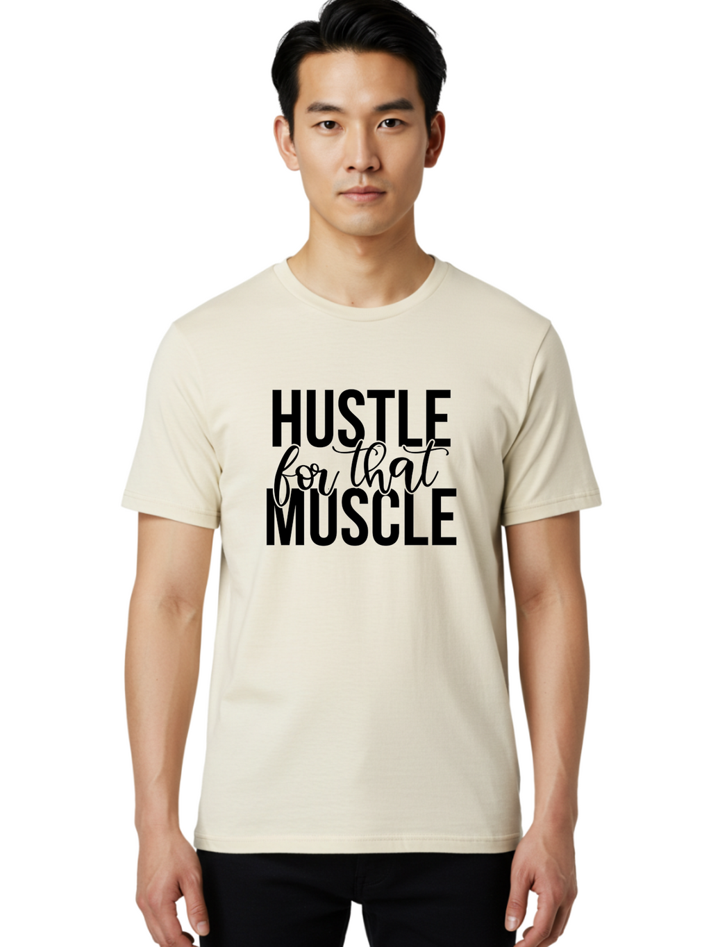 Hustle-For-That-Muscle Men'S Graphic Tee, 100% Cotton, Comfortable Casual Summer Wear, Machine Washable, Motivational Quote, Fitness Inspiration, Workout Motivation, Gym Motivation, Fitness Quotes, Bodybuilding, Weightlifting, Aad415