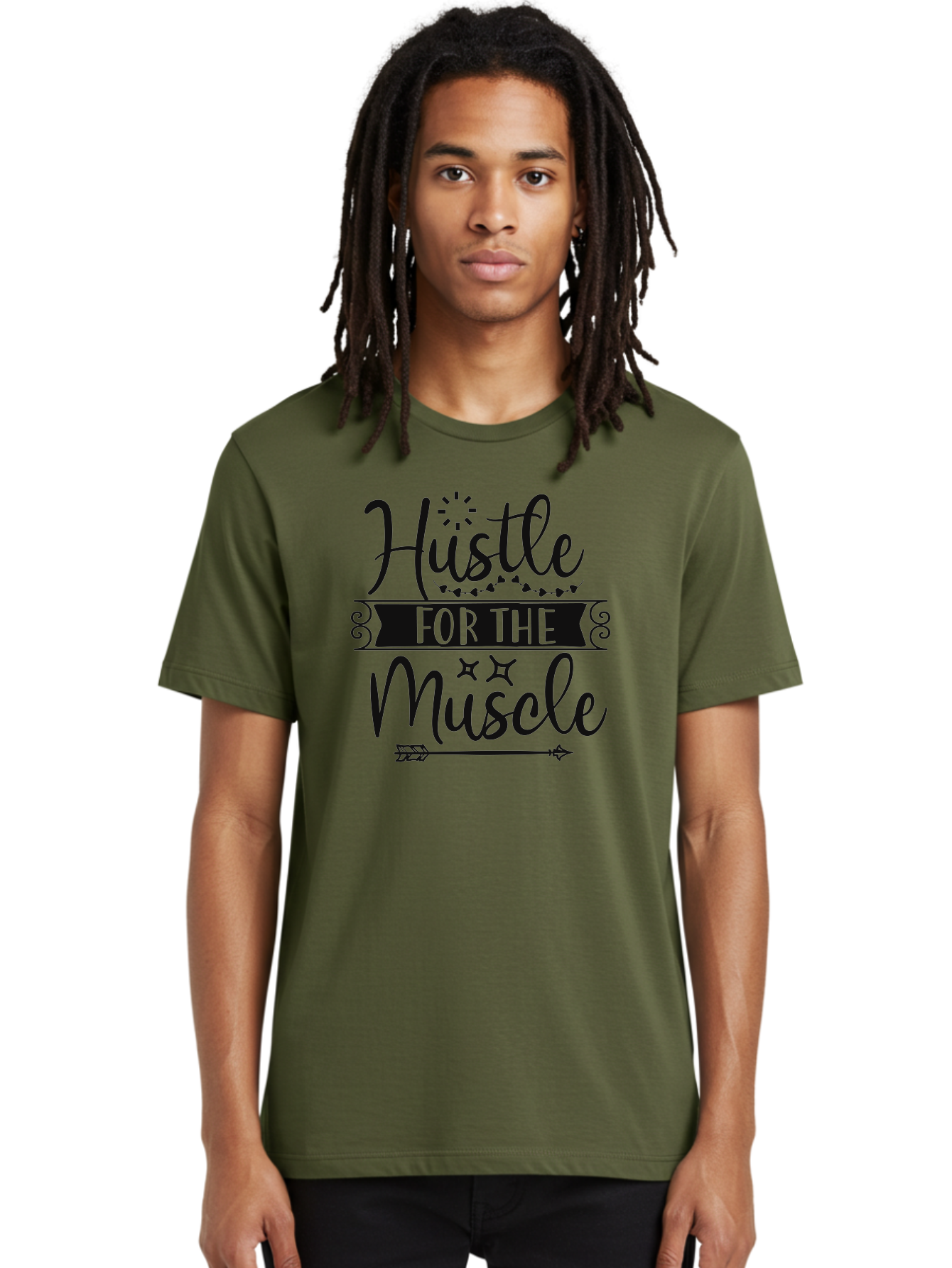 Hustle-For-The-Muscle Men'S Graphic Tee, 100% Cotton, Comfortable Casual Summer Wear, Machine Washable, Motivational Quote, Fitness Inspiration, Gym Motivation, Workout Encouragement, Hustle Culture, Muscle Gain, Fitness Quotes Aad416