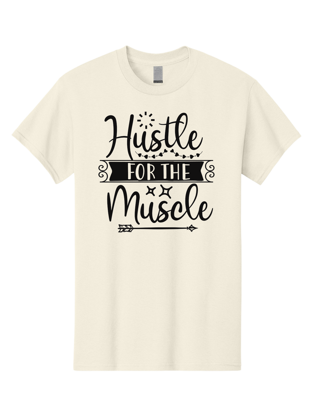 Hustle-For-The-Muscle Men'S Graphic Tee, 100% Cotton, Comfortable Casual Summer Wear, Machine Washable, Motivational Quote, Fitness Inspiration, Gym Motivation, Workout Encouragement, Hustle Culture, Muscle Gain, Fitness Quotes Aad416