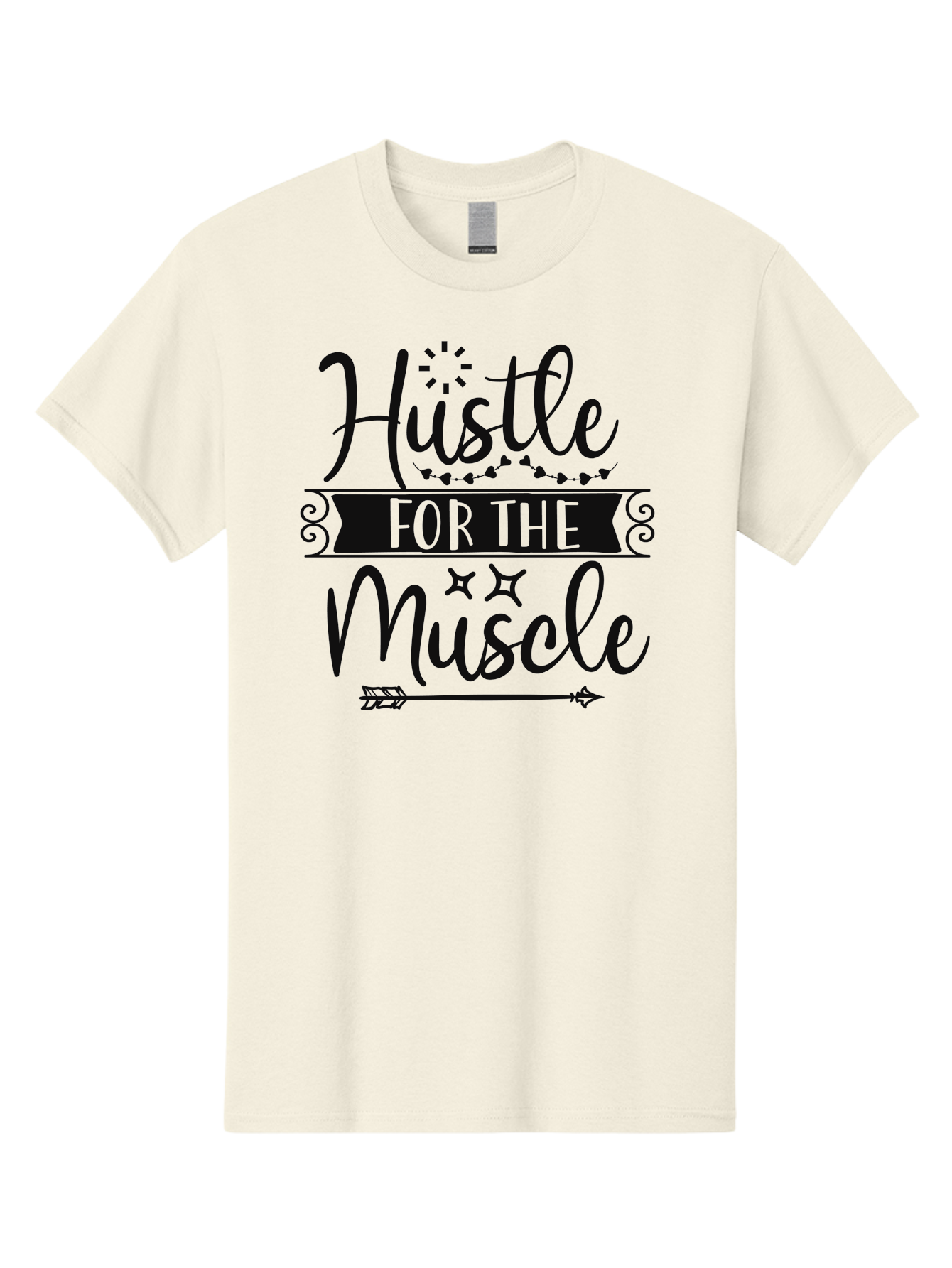 Hustle-For-The-Muscle Men'S Graphic Tee, 100% Cotton, Comfortable Casual Summer Wear, Machine Washable, Motivational Quote, Fitness Inspiration, Gym Motivation, Workout Encouragement, Hustle Culture, Muscle Gain, Fitness Quotes Aad416