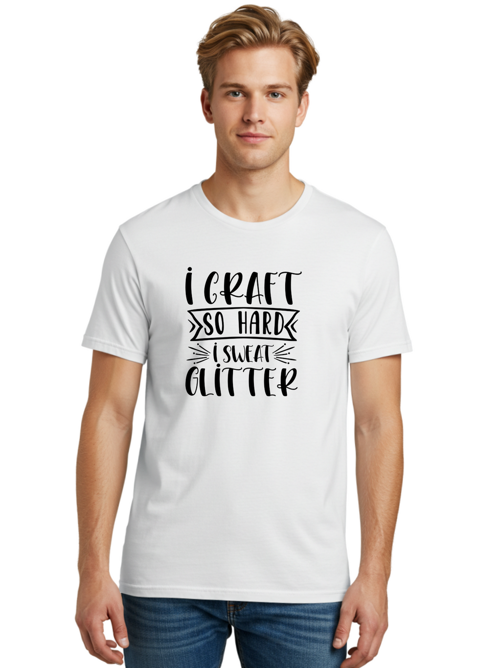 I-Craft-So-Hard Men'S Graphic Tee, 100% Cotton, Comfortable Casual Summer Wear, Machine Washable, Crafting Quote, Crafting Humor, Glitter Crafts, Handmade Crafts, Crafty Sayings, Crafting Passion, Diy Crafts, Crafting Love, Craft Inspiration Aad418