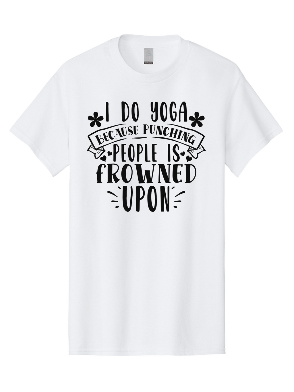 I-Do-Yoga-Because-Punching-People-Is-Frowned-Upon Men'S Graphic Tee, 100% Cotton, Comfortable Casual Summer Wear, Machine Washable, Yoga Humor, Mindfulness, Meditation, Wellness, Stress Relief, Zen, Motivational Quotes, Funny Sayings, Aad420