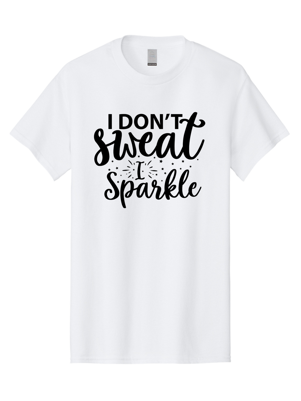 I-Don-T-Sweat-I-Sparkle Men'S Graphic Tee, 100% Cotton, Comfortable Casual Summer Wear, Machine Washable, Motivational Quote, Inspirational Phrase, Fitness Motivation, Positivity, Confidence, Sparkle, Shine, Empowerment, Uplifting Message, Aad421