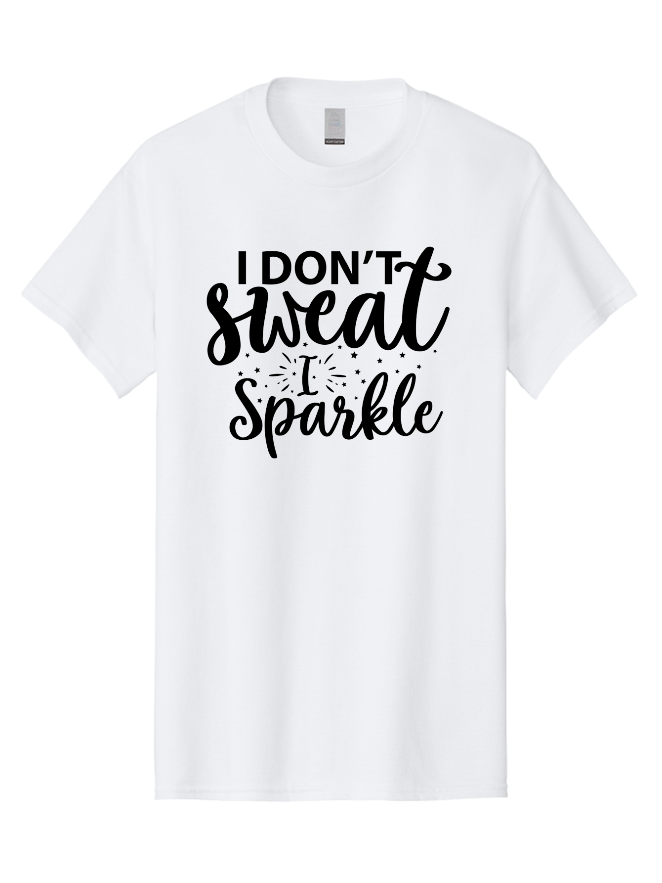 I-Don-T-Sweat-I-Sparkle Men'S Graphic Tee, 100% Cotton, Comfortable Casual Summer Wear, Machine Washable, Motivational Quote, Inspirational Phrase, Fitness Motivation, Positivity, Confidence, Sparkle, Shine, Empowerment, Uplifting Message, Aad421