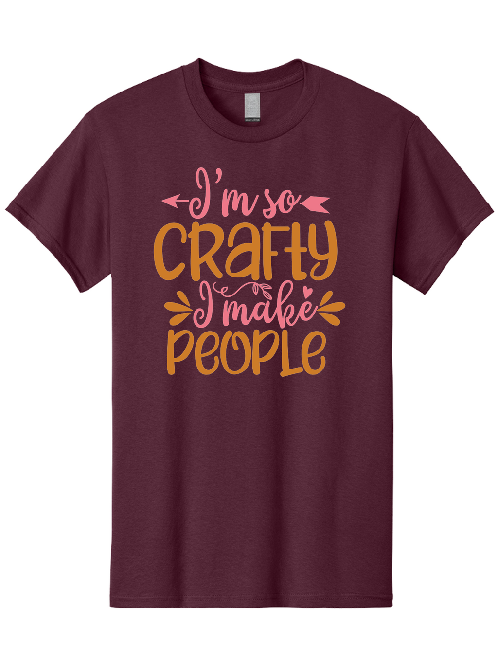 I-M-So-Crafty-I-Make-People Men'S Graphic Tee, 100% Cotton, Comfortable Casual Summer Wear, Machine Washable, Crafty Quote, Handmade Humor, Diy Inspiration, Crafting Passion, Creative Quote, Funny Crafting Sayings, Crafty People, Aad424