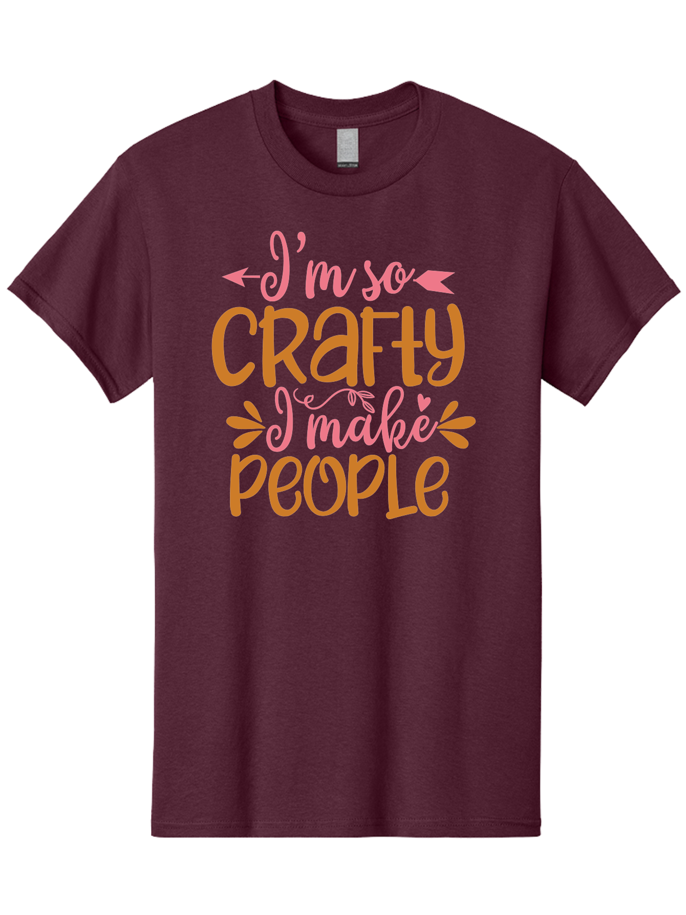 I-M-So-Crafty-I-Make-People Men'S Graphic Tee, 100% Cotton, Comfortable Casual Summer Wear, Machine Washable, Crafty Quote, Handmade Humor, Diy Inspiration, Crafting Passion, Creative Quote, Funny Crafting Sayings, Crafty People, Aad424
