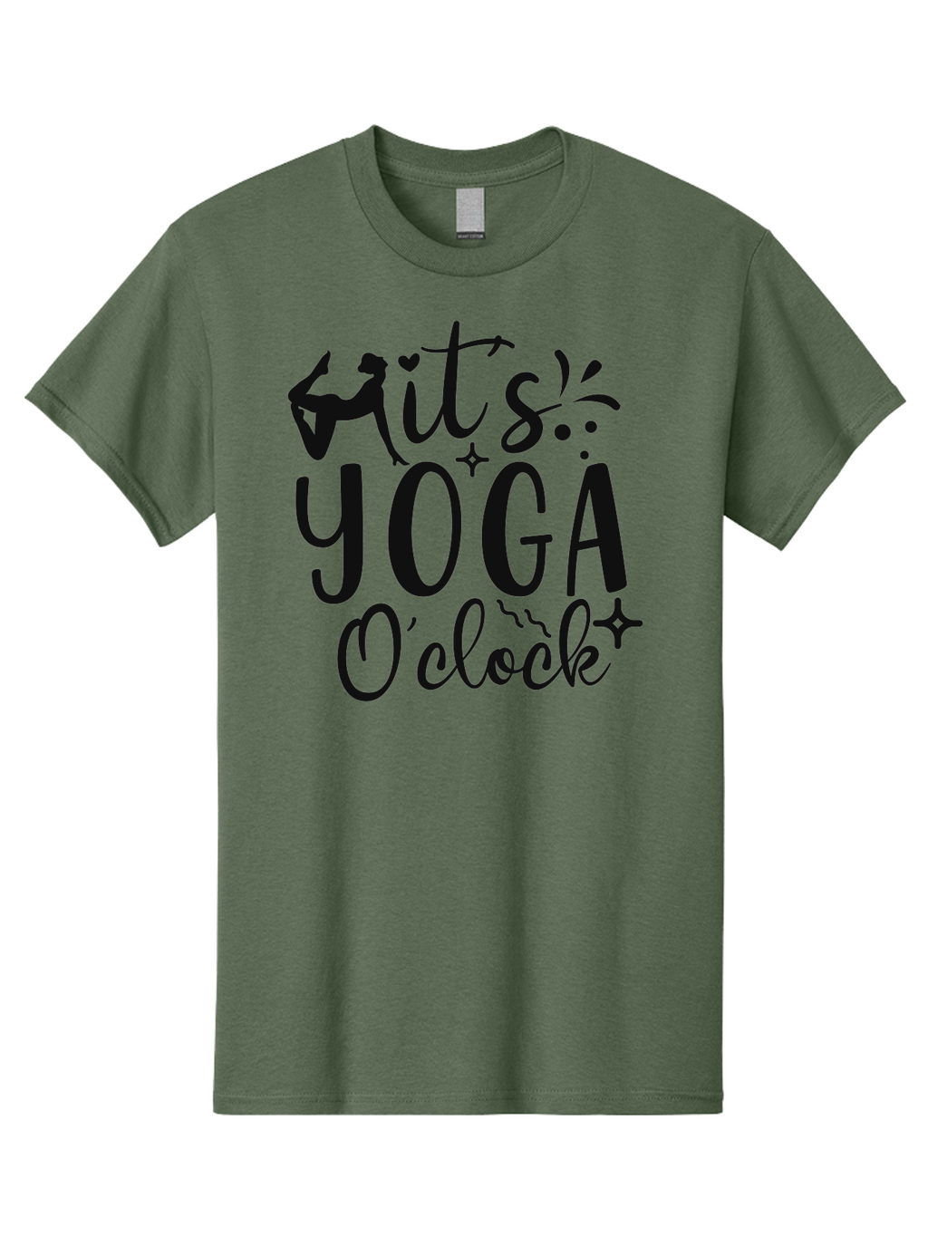 It-S-Yoga-O-Clock Men'S Graphic Tee, 100% Cotton, Comfortable Casual Summer Wear, Machine Washable, Yoga Inspiration, Motivational Quote, Wellness Quote, Mindfulness, Yoga Practice, Positive Affirmation, Fitness Motivation, Yoga Love, Aad428