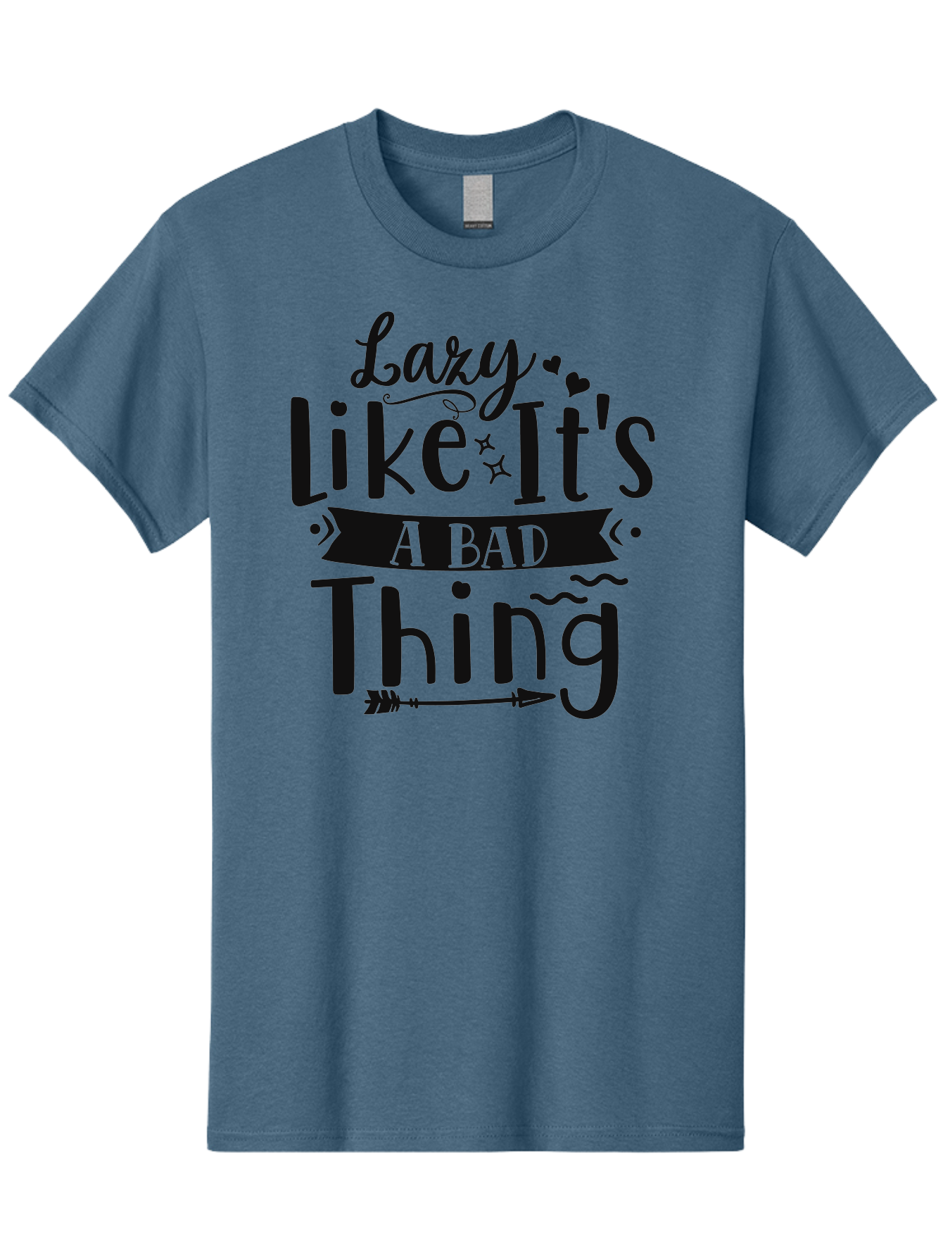 Lazy-Like-It-S-A-Bad-Thing Men'S Graphic Tee, 100% Cotton, Comfortable Casual Summer Wear, Machine Washable, Funny Quote, Lazy Humor, Motivational Phrase, Inspirational Saying, Novelty Graphic, Witty Text, Lazy Day Vibes, Relaxed Attitude Aad429