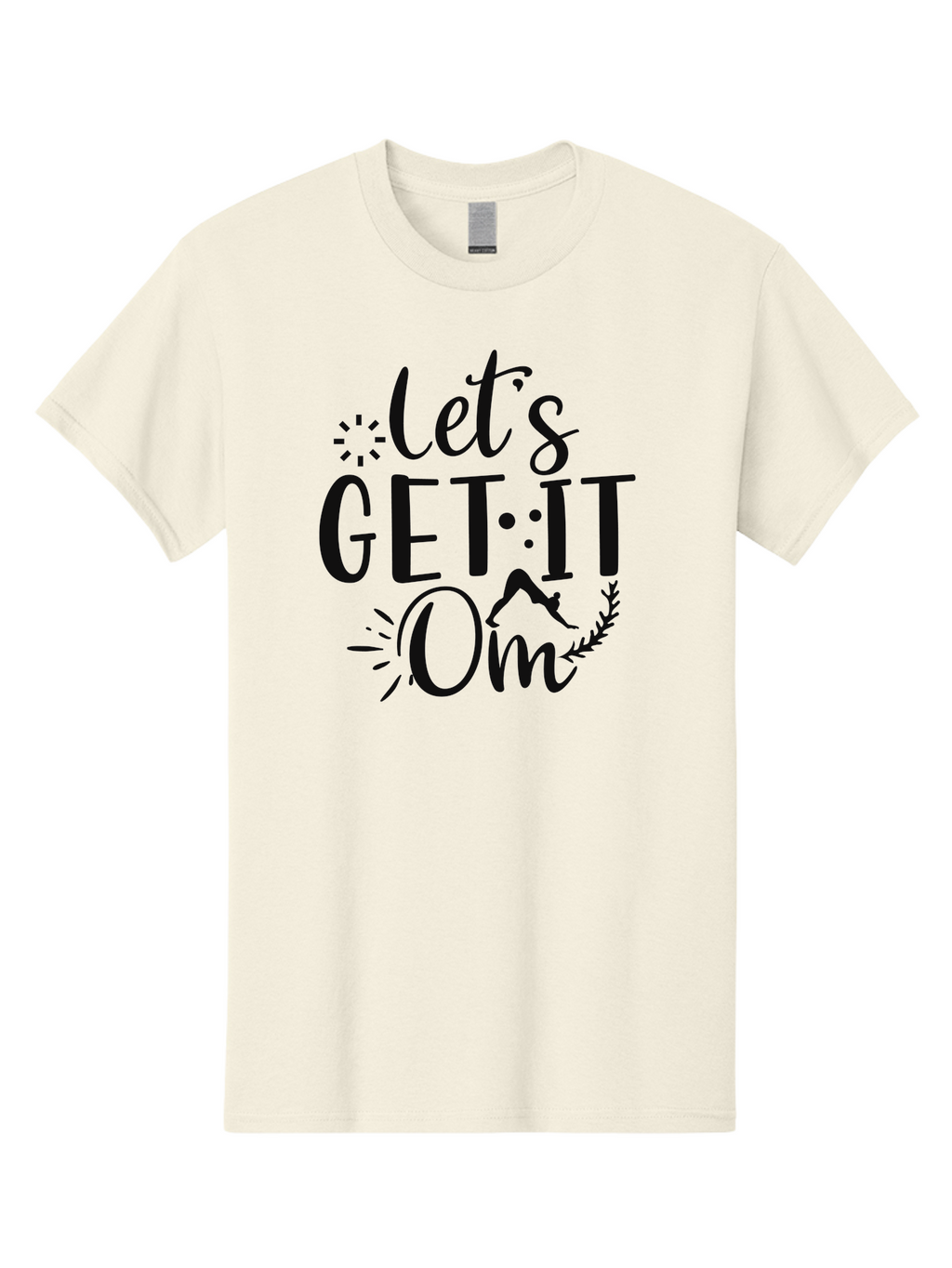Let-S-Get-It-Om Men'S Graphic Tee, 100% Cotton, Comfortable Casual Summer Wear, Machine Washable, Yoga Inspiration, Mindfulness, Wellness Quotes, Meditation Motivation, Zen Lifestyle, Fitness Mantra, Om Symbol, Spiritual Journey Aad430