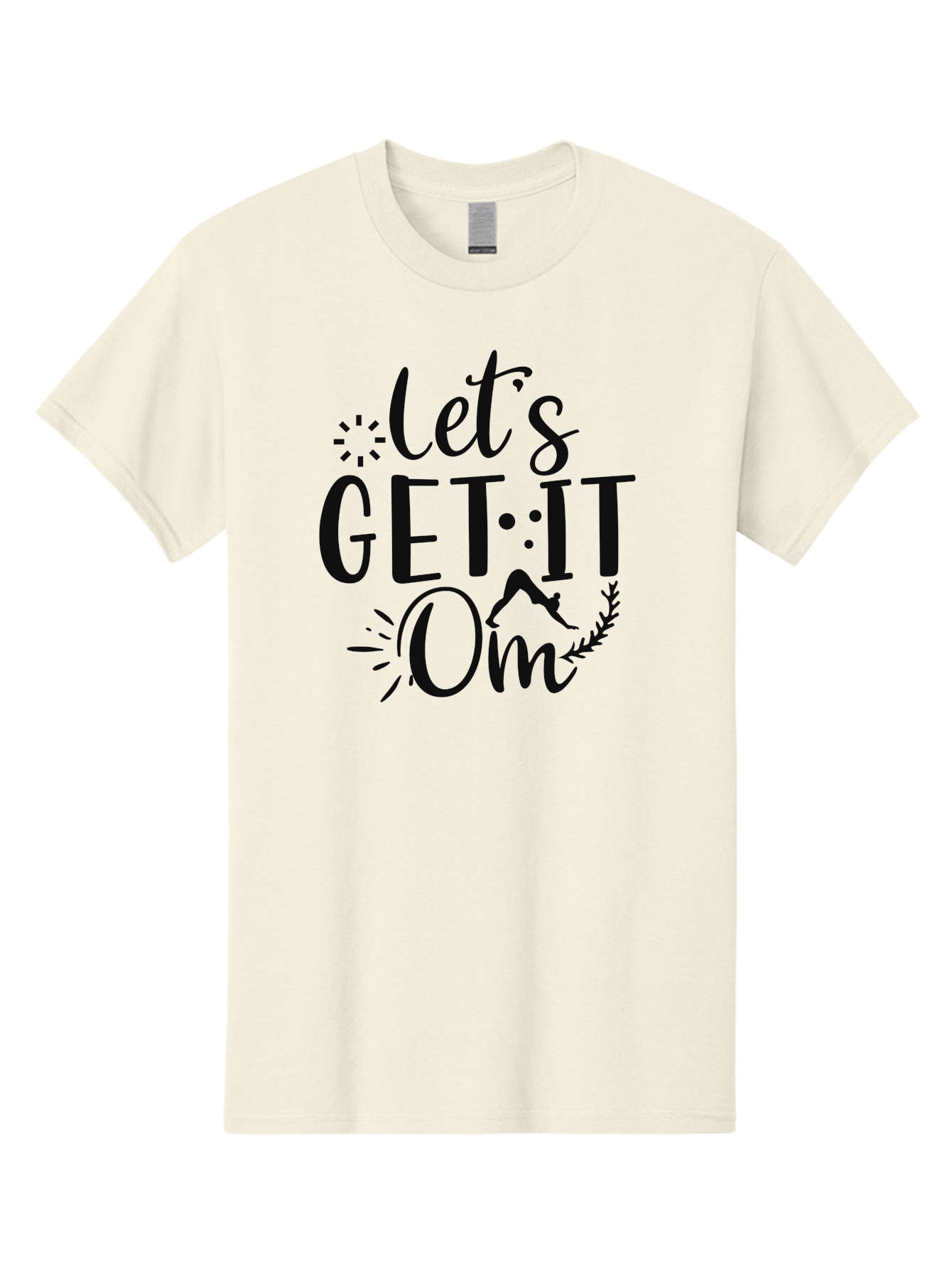 Let-S-Get-It-Om Men'S Graphic Tee, 100% Cotton, Comfortable Casual Summer Wear, Machine Washable, Yoga Inspiration, Mindfulness, Wellness Quotes, Meditation Motivation, Zen Lifestyle, Fitness Mantra, Om Symbol, Spiritual Journey Aad430