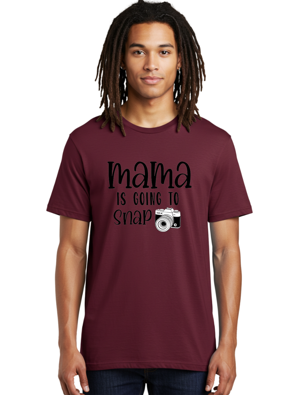 Mama-Is-Going-To-Snap Men'S Graphic Tee, 100% Cotton, Comfortable Casual Summer Wear, Machine Washable, Mama, Photography, Camera, Snap, Mom, Black Camera, Photography Humor, Motherhood, Photography Quote, Funny Mama Aad433