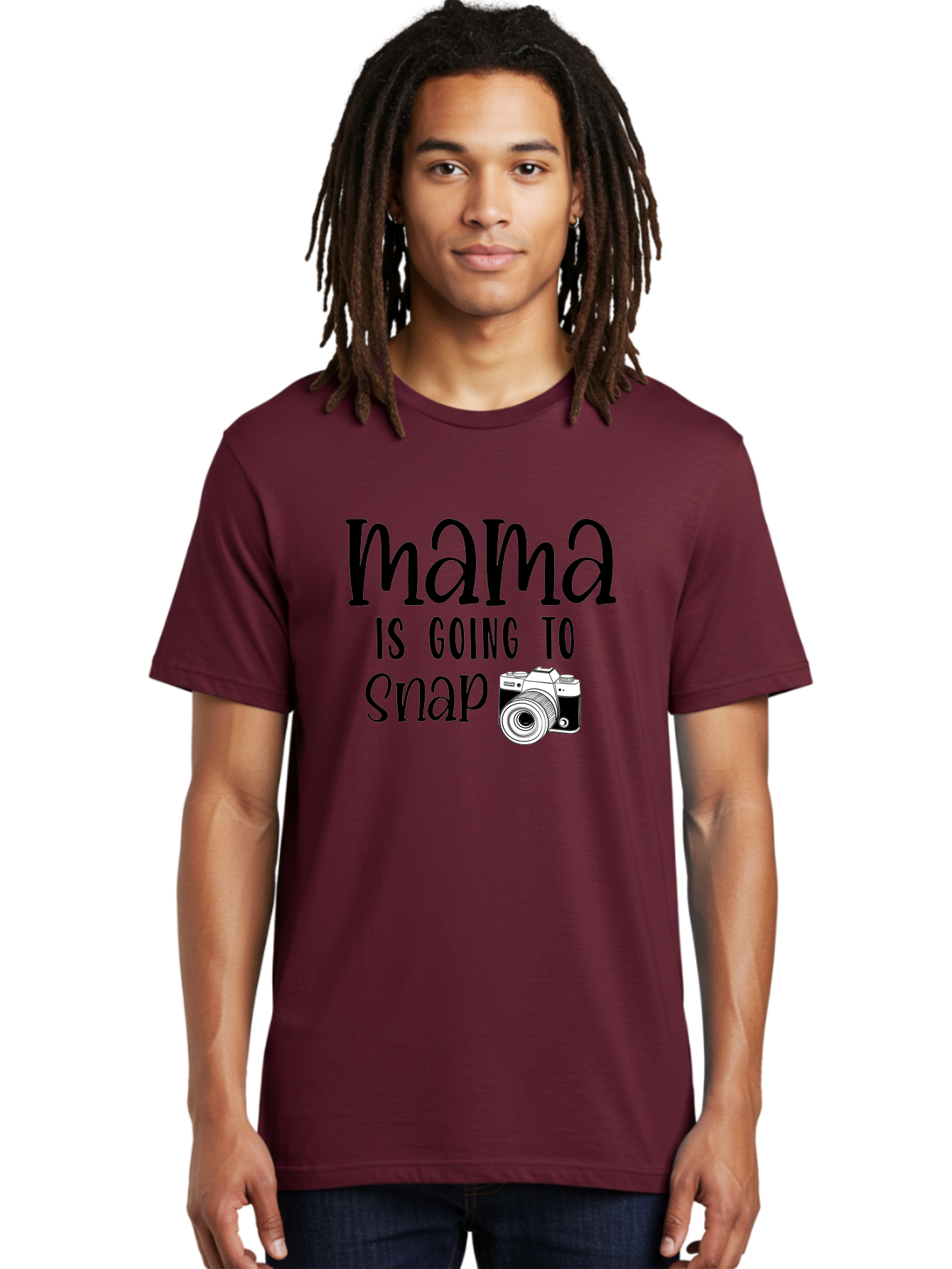 Mama-Is-Going-To-Snap Men'S Graphic Tee, 100% Cotton, Comfortable Casual Summer Wear, Machine Washable, Mama, Photography, Camera, Snap, Mom, Black Camera, Photography Humor, Motherhood, Photography Quote, Funny Mama Aad433