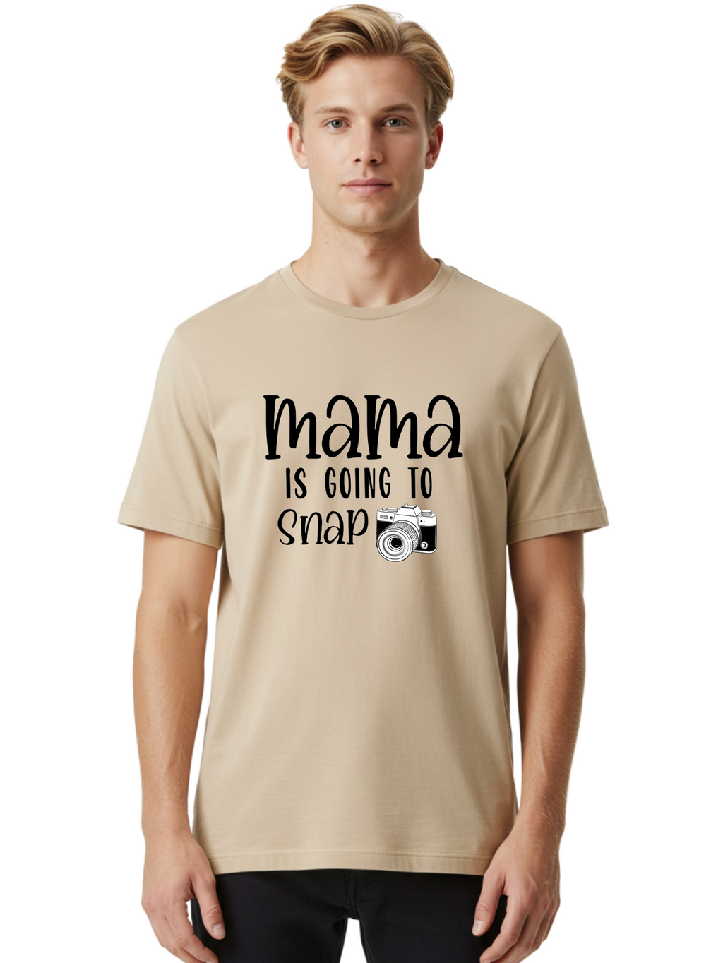 Mama-Is-Going-To-Snap Men'S Graphic Tee, 100% Cotton, Comfortable Casual Summer Wear, Machine Washable, Mama, Photography, Camera, Snap, Mom, Black Camera, Photography Humor, Motherhood, Photography Quote, Funny Mama Aad433