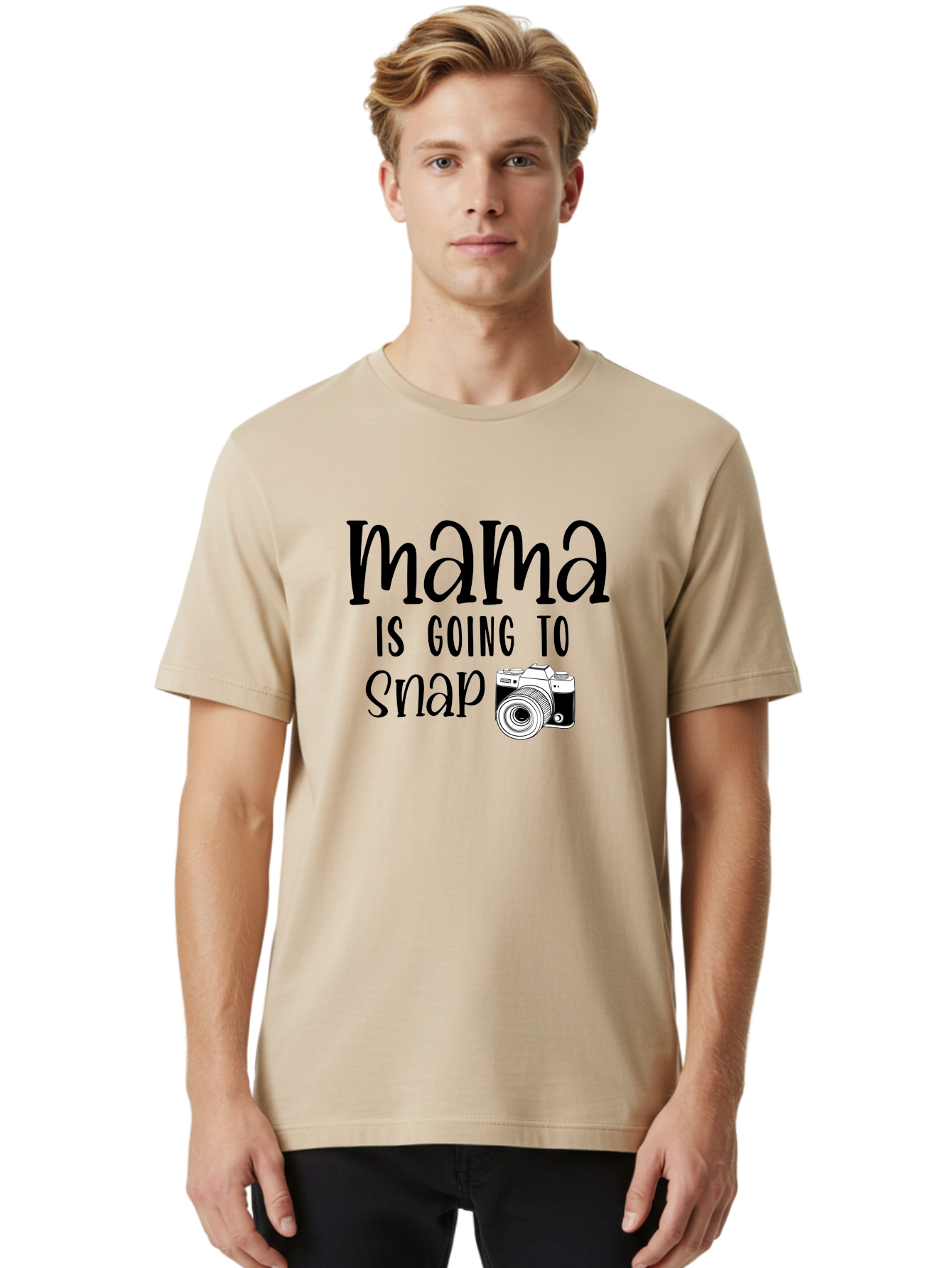 Mama-Is-Going-To-Snap Men'S Graphic Tee, 100% Cotton, Comfortable Casual Summer Wear, Machine Washable, Mama, Photography, Camera, Snap, Mom, Black Camera, Photography Humor, Motherhood, Photography Quote, Funny Mama Aad433