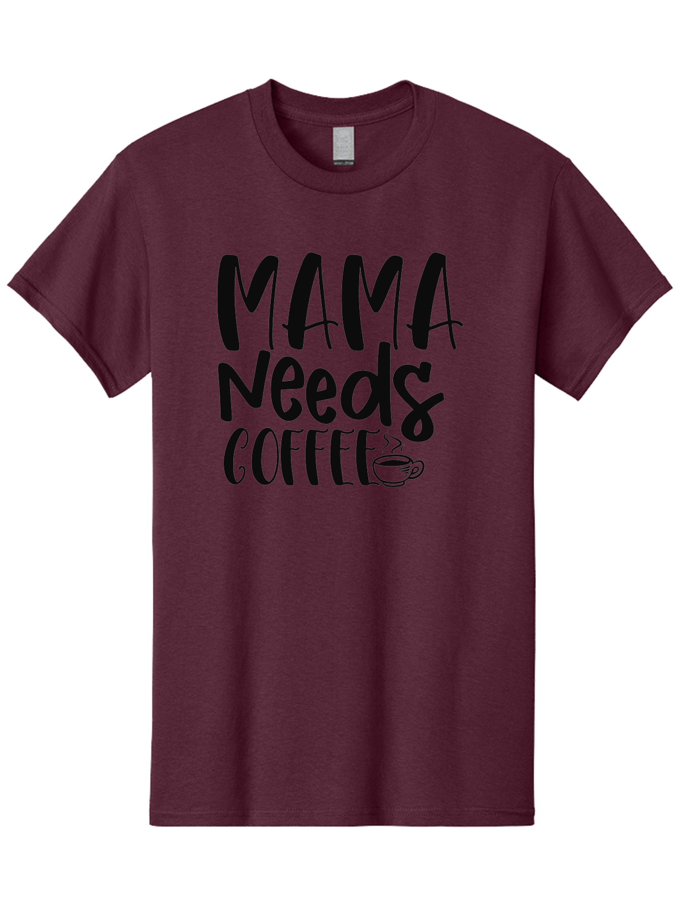 Mama-Needs-Coffee Men'S Graphic Tee, 100% Cotton, Comfortable Casual Summer Wear, Machine Washable, Funny Mom Quote, Coffee Humor, Motherhood, Caffeine Fix, Mom Life, Humorous Saying, Coffee Lover, Mama Needs Coffee Aad434