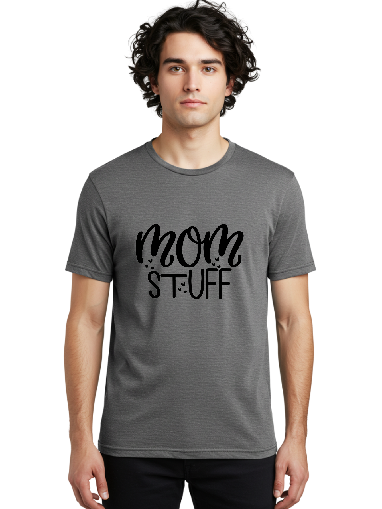 Mom-Stuff Men'S Graphic Tee, 100% Cotton, Comfortable Casual Summer Wear, Machine Washable, Mom Stuff, Motherhood, Mom Life, Heartwarming Design, Typography, Inspirational Quote, Motherly Love, Cute Graphics Aad443