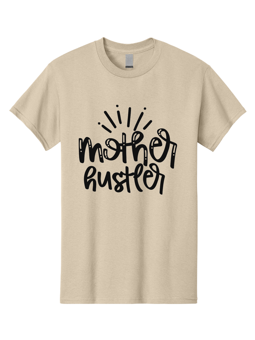 Mother-Hustler Men'S Graphic Tee, 100% Cotton, Comfortable Casual Summer Wear, Machine Washable, Empowering Quote, Motivational Phrase, Motherhood Inspiration, Hustler Mentality, Parenting Motivation, Black Lettering, Bold Text, Aad446
