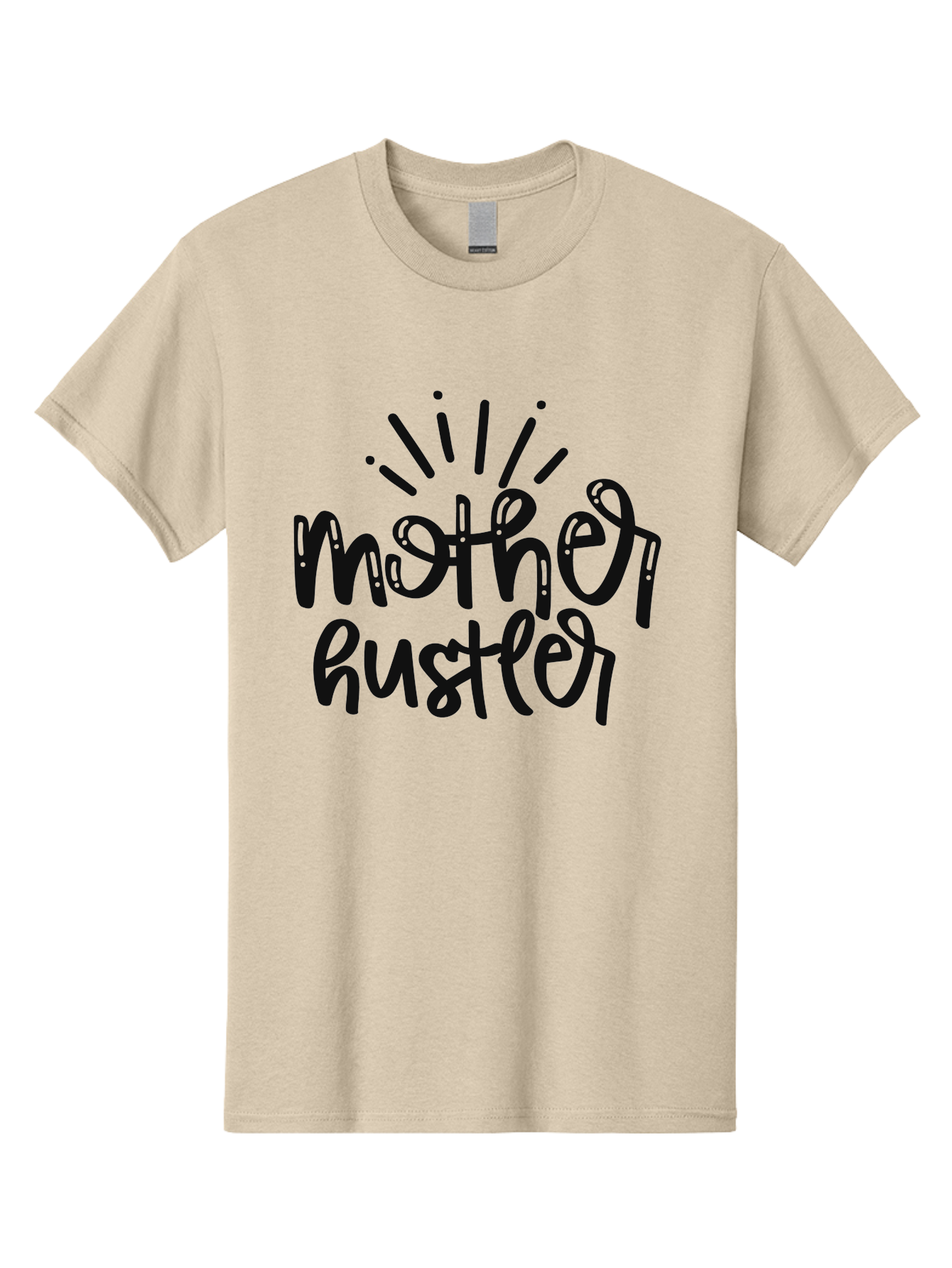 Mother-Hustler Men'S Graphic Tee, 100% Cotton, Comfortable Casual Summer Wear, Machine Washable, Empowering Quote, Motivational Phrase, Motherhood Inspiration, Hustler Mentality, Parenting Motivation, Black Lettering, Bold Text, Aad446