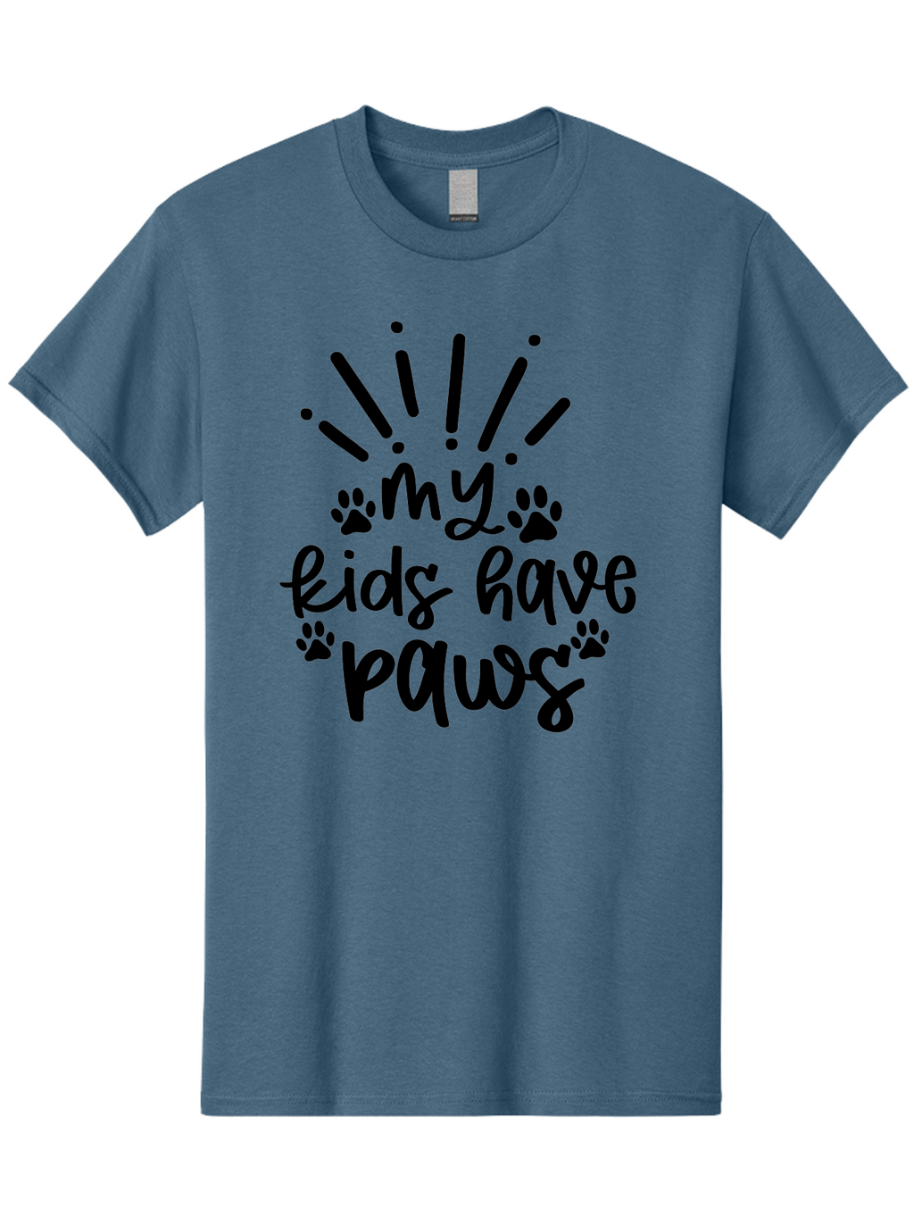 My-Kids-Have-Paws-1 Men'S Graphic Tee, 100% Cotton, Comfortable Casual Summer Wear, Machine Washable, Dog Lovers Quote, Pet Owners, Funny Dog Quotes, Dog Mom Quotes, Paw Print Design, Playful Typography, Dog Parenting Aad451