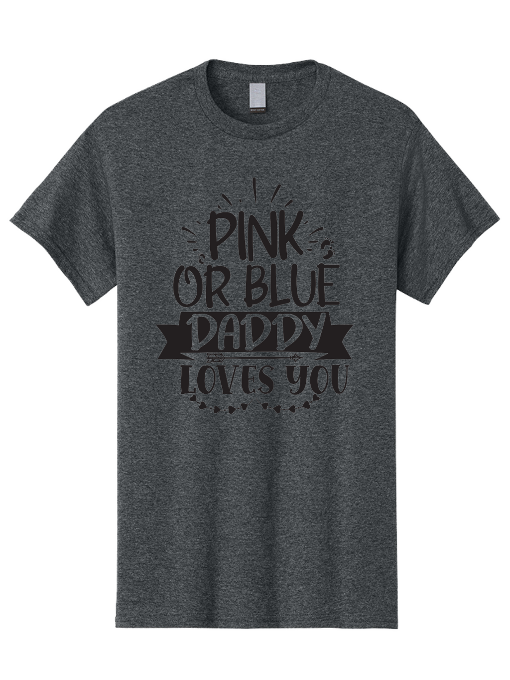 Pink-Or-Blue-Daddy-Loves-You Men'S Graphic Tee, 100% Cotton, Comfortable Casual Summer Wear, Machine Washable, Gender Reveal Announcement, Daddy Loves You, Pink Or Blue, Baby Shower Decoration, Pregnancy Reveal, Funny Quote, Cute Design, Aad457