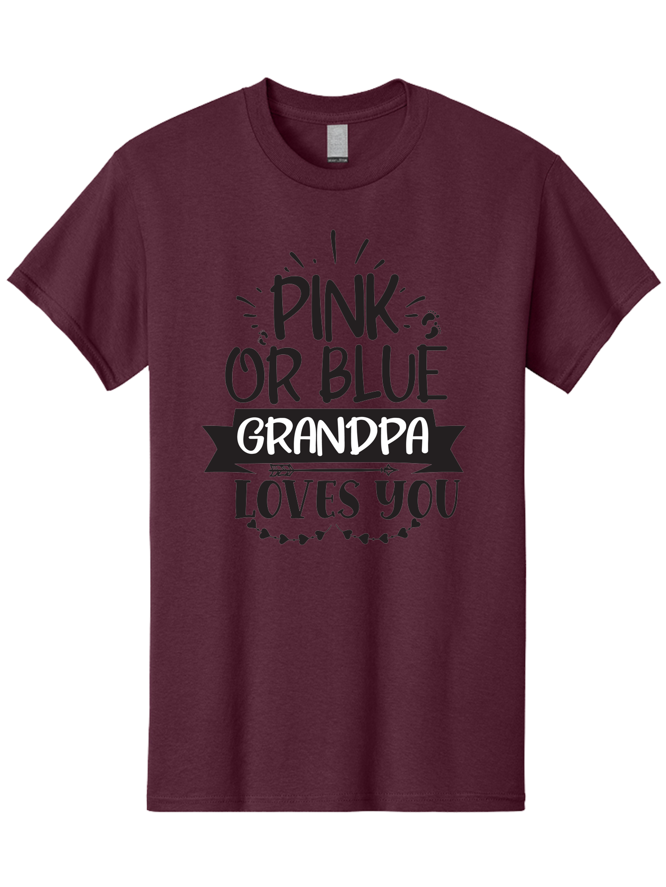Pink-Or-Blue-Grandpa Men'S Graphic Tee, 100% Cotton, Comfortable Casual Summer Wear, Machine Washable, Grandpa Love, Baby Reveal, Pink Or Blue, Grandpa Quote, Baby Shower Gift, Grandpa To Be, Baby Announcement Aad459