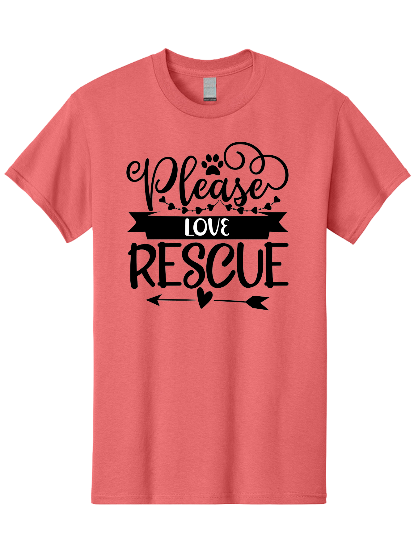 Please-Love-Rescue Men'S Graphic Tee, 100% Cotton, Comfortable Casual Summer Wear, Machine Washable, Animal Rescue, Pet Adoption, Love Animals, Adopt Don'T Shop, Animal Welfare, Charity Support, Kindness To Animals, Rescue Mission Aad464