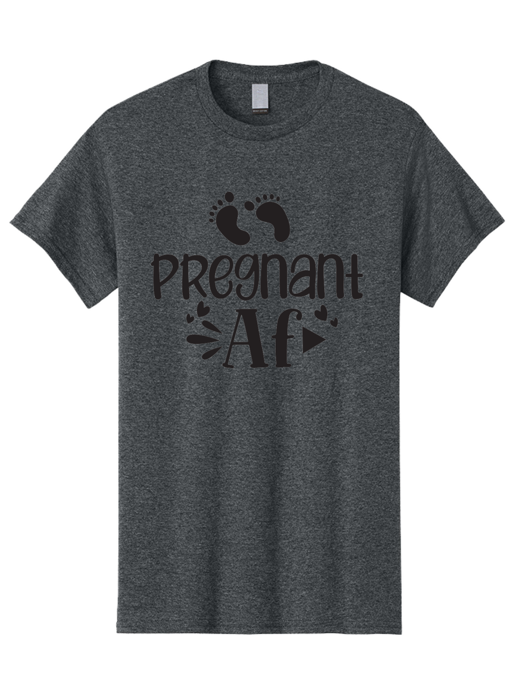 Pregnant-Af Men'S Graphic Tee, 100% Cotton, Comfortable Casual Summer Wear, Machine Washable, Baby Feet, Pregnant Announcement, Playful Typography, Whimsical Design, Heart Motifs, Expectation, Joy, Celebration, Family, Love, Expectant Mother, Aad466
