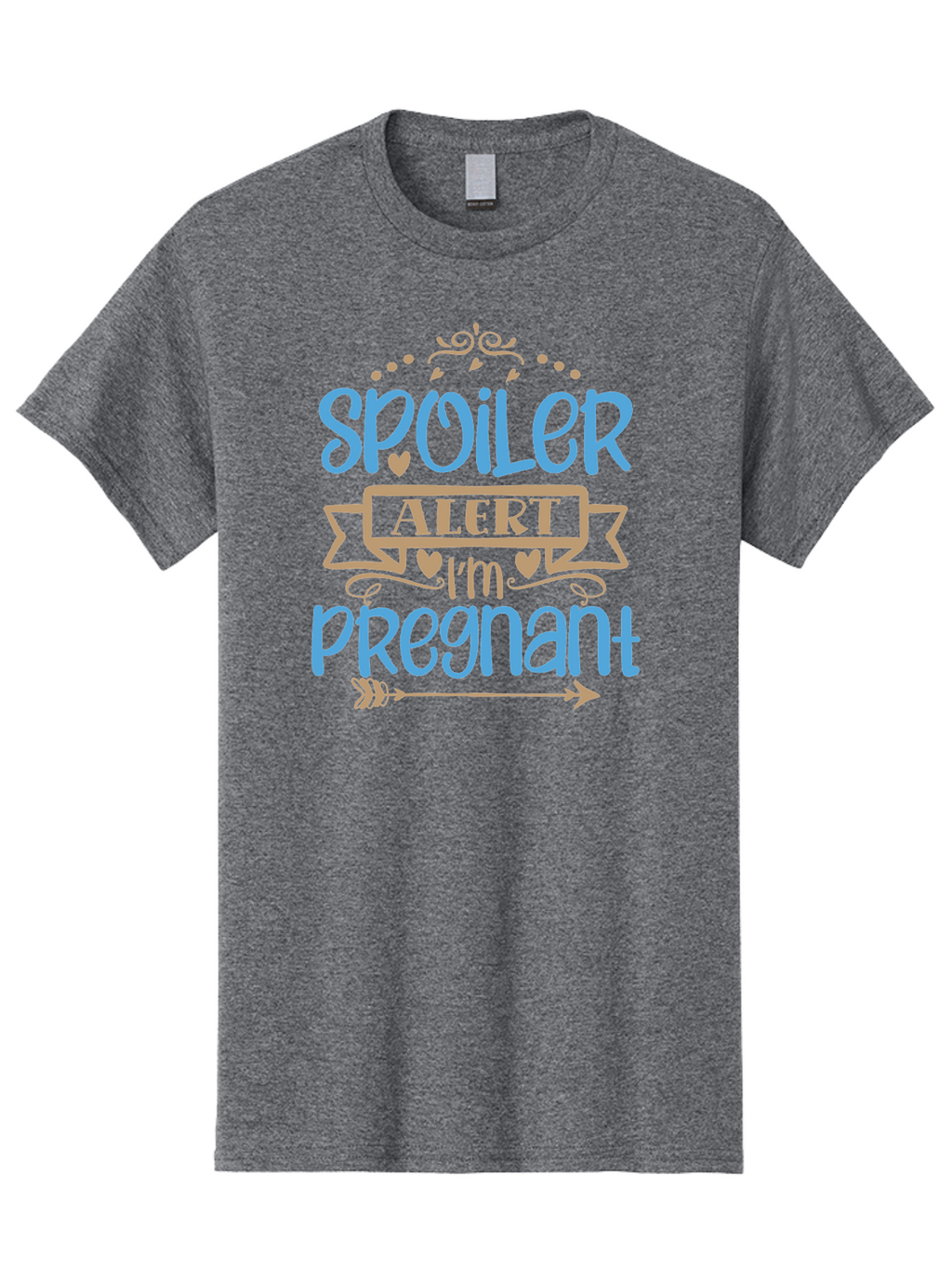 Spoiler-Alert-I-M-Pregnant Men'S Graphic Tee, 100% Cotton, Comfortable Casual Summer Wear, Machine Washable, Pregnancy Announcement, Baby Reveal, Spoiler Alert, Expecting Mother, Pregnancy News, Baby On Board, New Mom Aad480