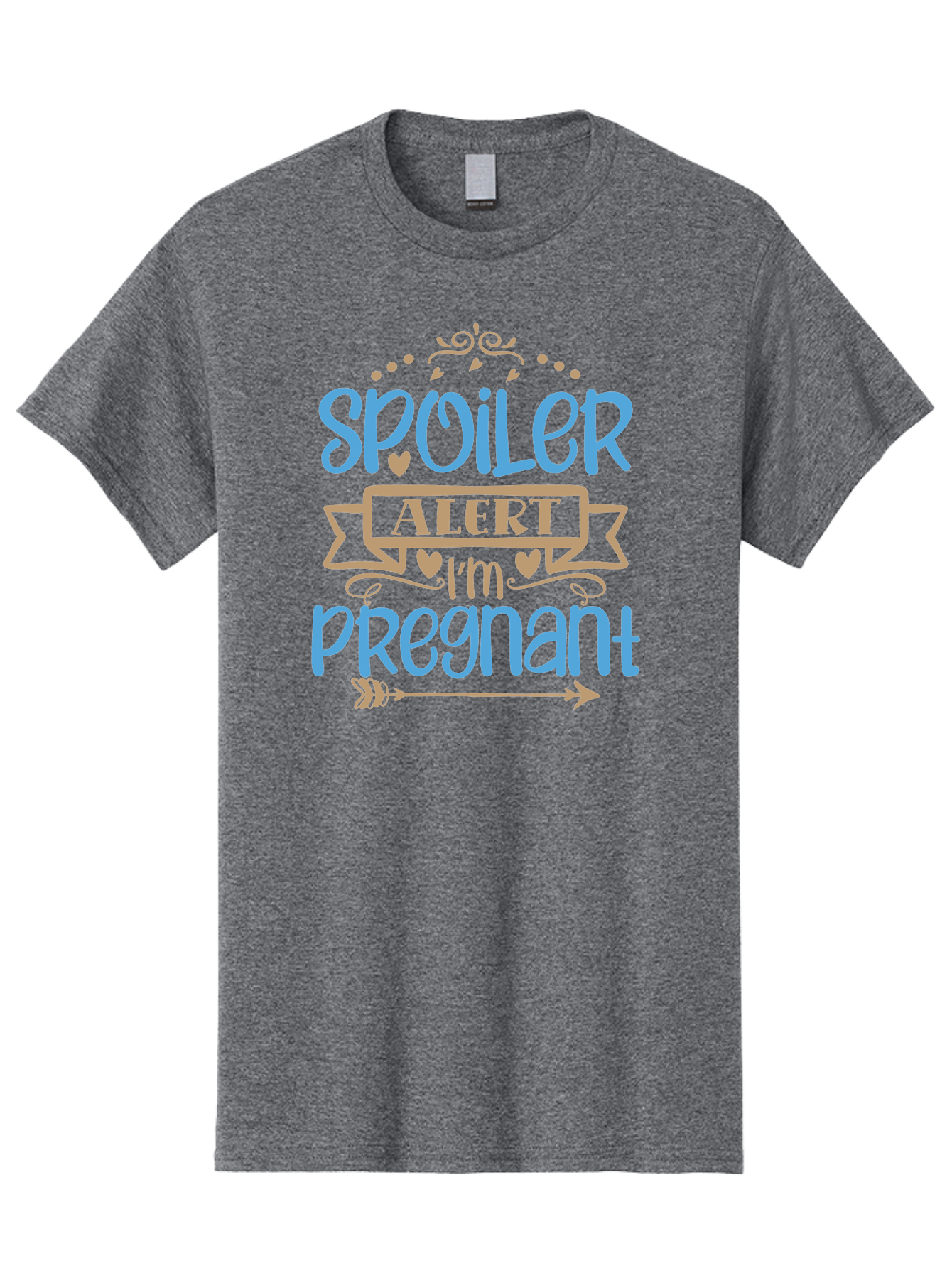 Spoiler-Alert-I-M-Pregnant Men'S Graphic Tee, 100% Cotton, Comfortable Casual Summer Wear, Machine Washable, Pregnancy Announcement, Baby Reveal, Spoiler Alert, Expecting Mother, Pregnancy News, Baby On Board, New Mom Aad480