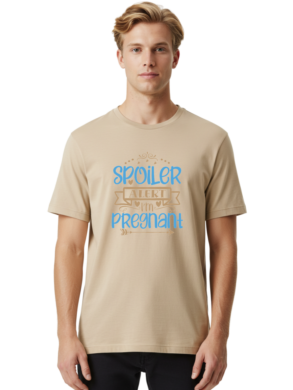 Spoiler-Alert-I-M-Pregnant Men'S Graphic Tee, 100% Cotton, Comfortable Casual Summer Wear, Machine Washable, Pregnancy Announcement, Baby Reveal, Spoiler Alert, Expecting Mother, Pregnancy News, Baby On Board, New Mom Aad480