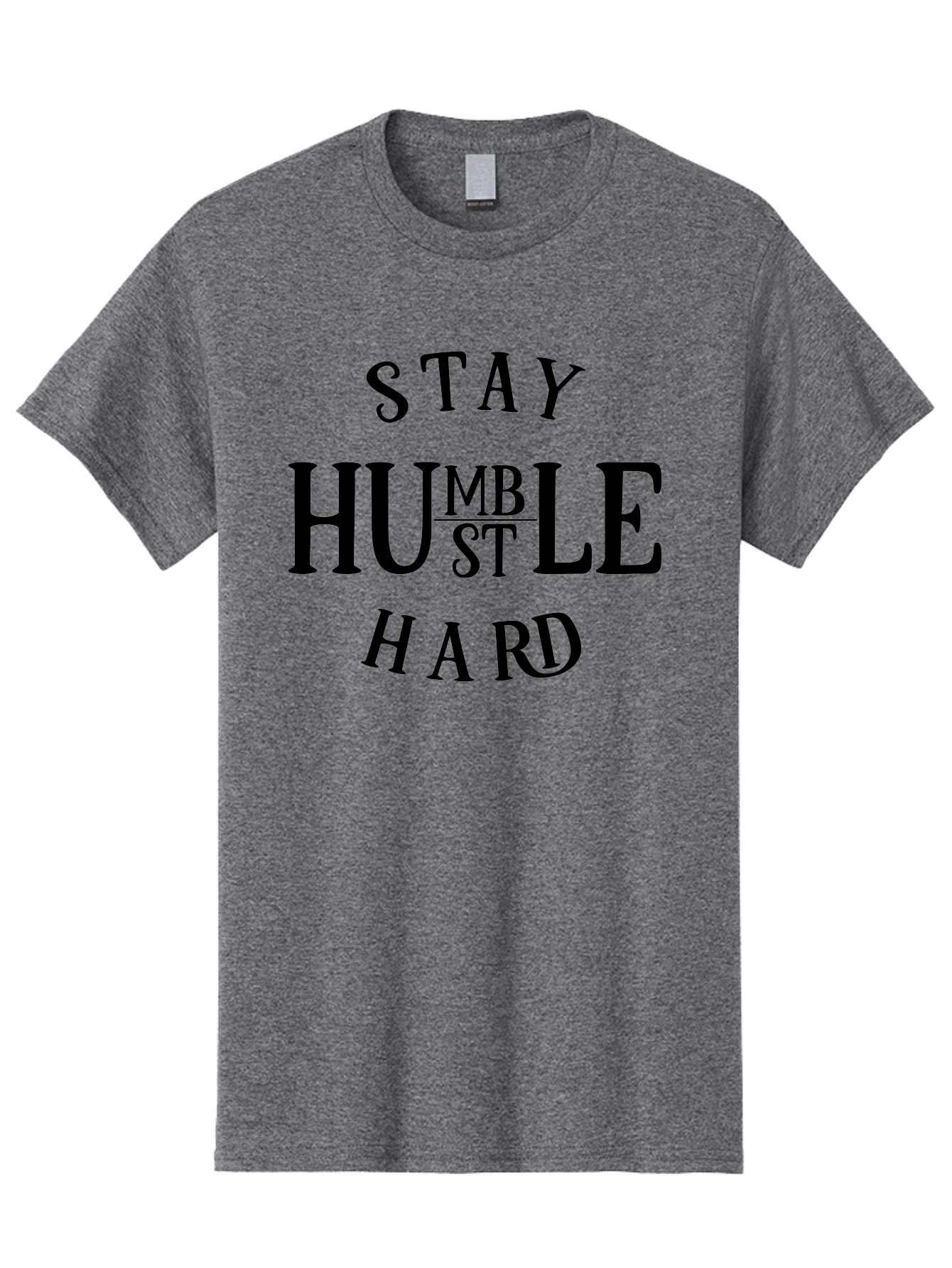 Stay-Humble-Hard Men'S Graphic Tee, 100% Cotton, Comfortable Casual Summer Wear, Machine Washable, Motivational Quote, Inspirational Phrase, Bold Typography, Stay Humble Hard, Humility, Perseverance, Hard Work, Success Mindset, Quote Art Aad481