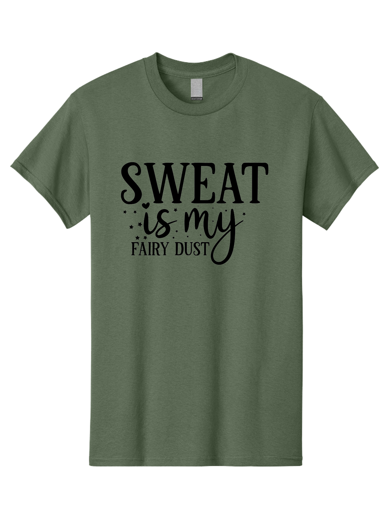 Sweat-Is-My-Fairy-Dust Men'S Graphic Tee, 100% Cotton, Comfortable Casual Summer Wear, Machine Washable, Funny Fitness Quote, Motivational Phrase, Workout Inspiration, Sweat Is My Fairy Dust, Fitness Humor, Gym Motivation, Aad488