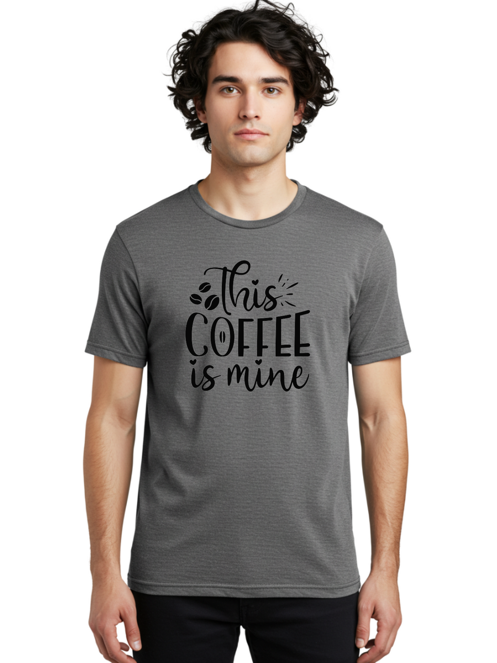 This-Coffee-Is-Mine Men'S Graphic Tee, 100% Cotton, Comfortable Casual Summer Wear, Machine Washable, Coffee Quote, Coffee Lover, Coffee Beans, Morning Coffee, Coffee Humor, Caffeine Fix, Coffee Obsession Aad492
