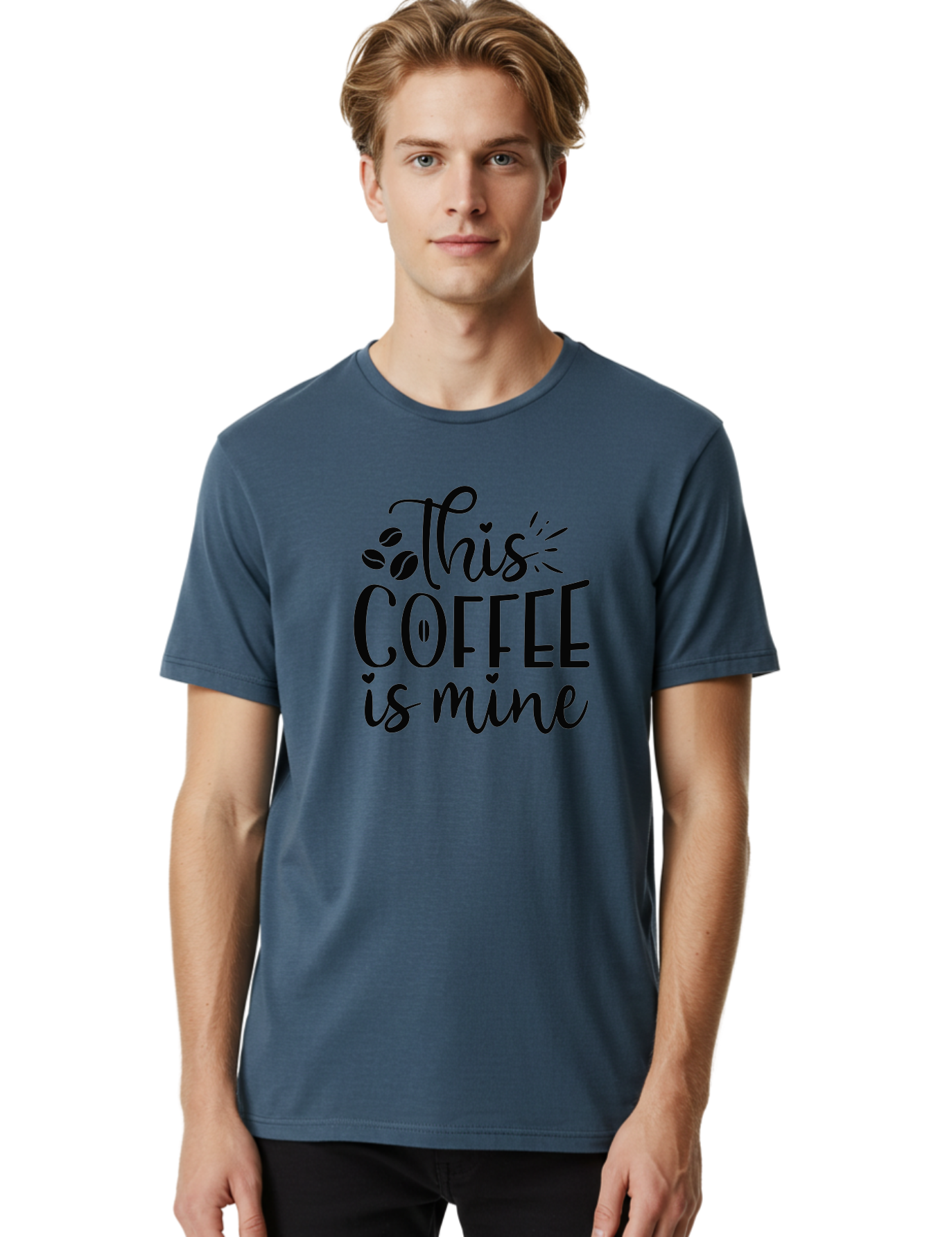 This-Coffee-Is-Mine Men'S Graphic Tee, 100% Cotton, Comfortable Casual Summer Wear, Machine Washable, Coffee Quote, Coffee Lover, Coffee Beans, Morning Coffee, Coffee Humor, Caffeine Fix, Coffee Obsession Aad492