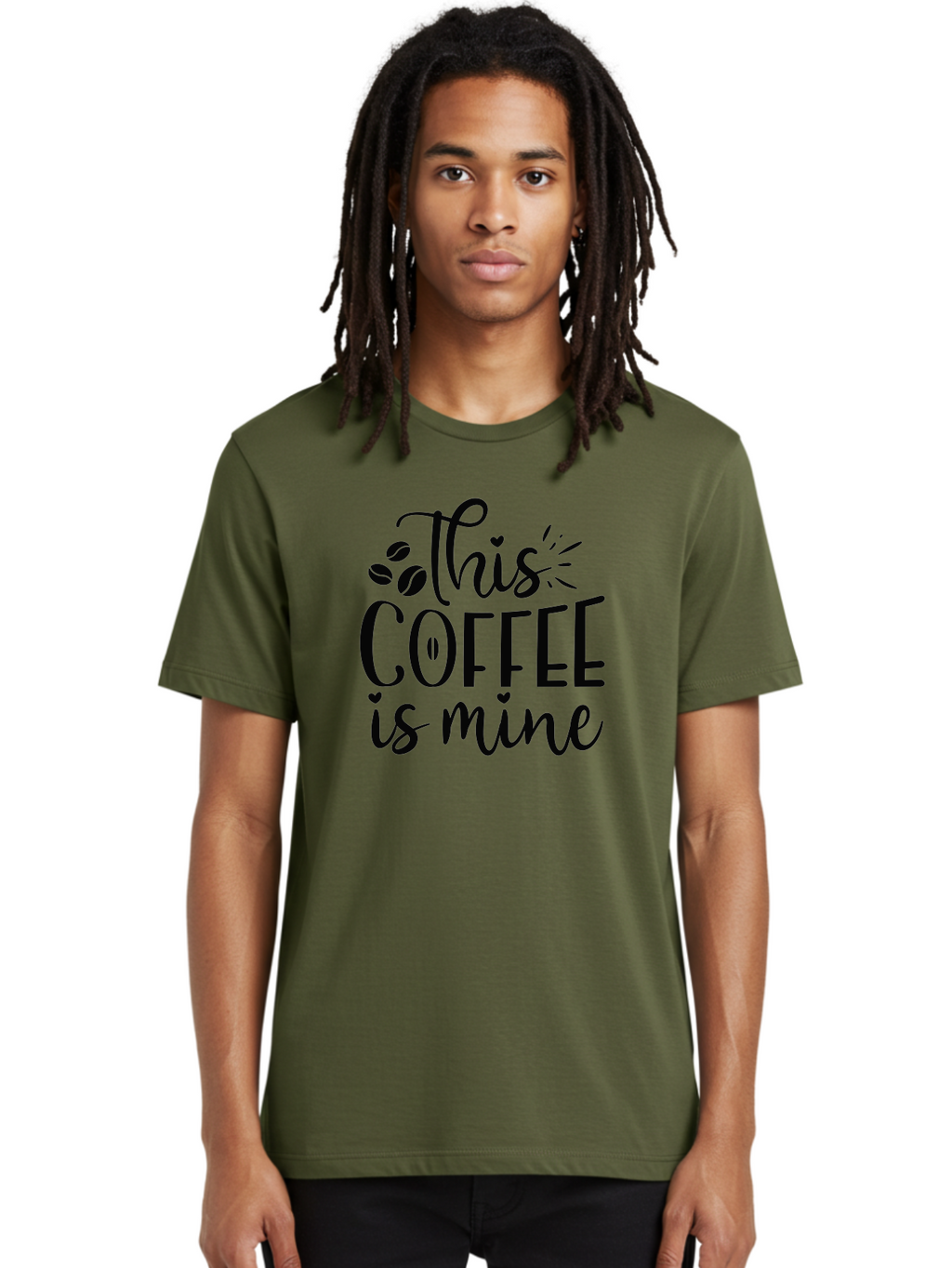 This-Coffee-Is-Mine Men'S Graphic Tee, 100% Cotton, Comfortable Casual Summer Wear, Machine Washable, Coffee Quote, Coffee Lover, Coffee Beans, Morning Coffee, Coffee Humor, Caffeine Fix, Coffee Obsession Aad492