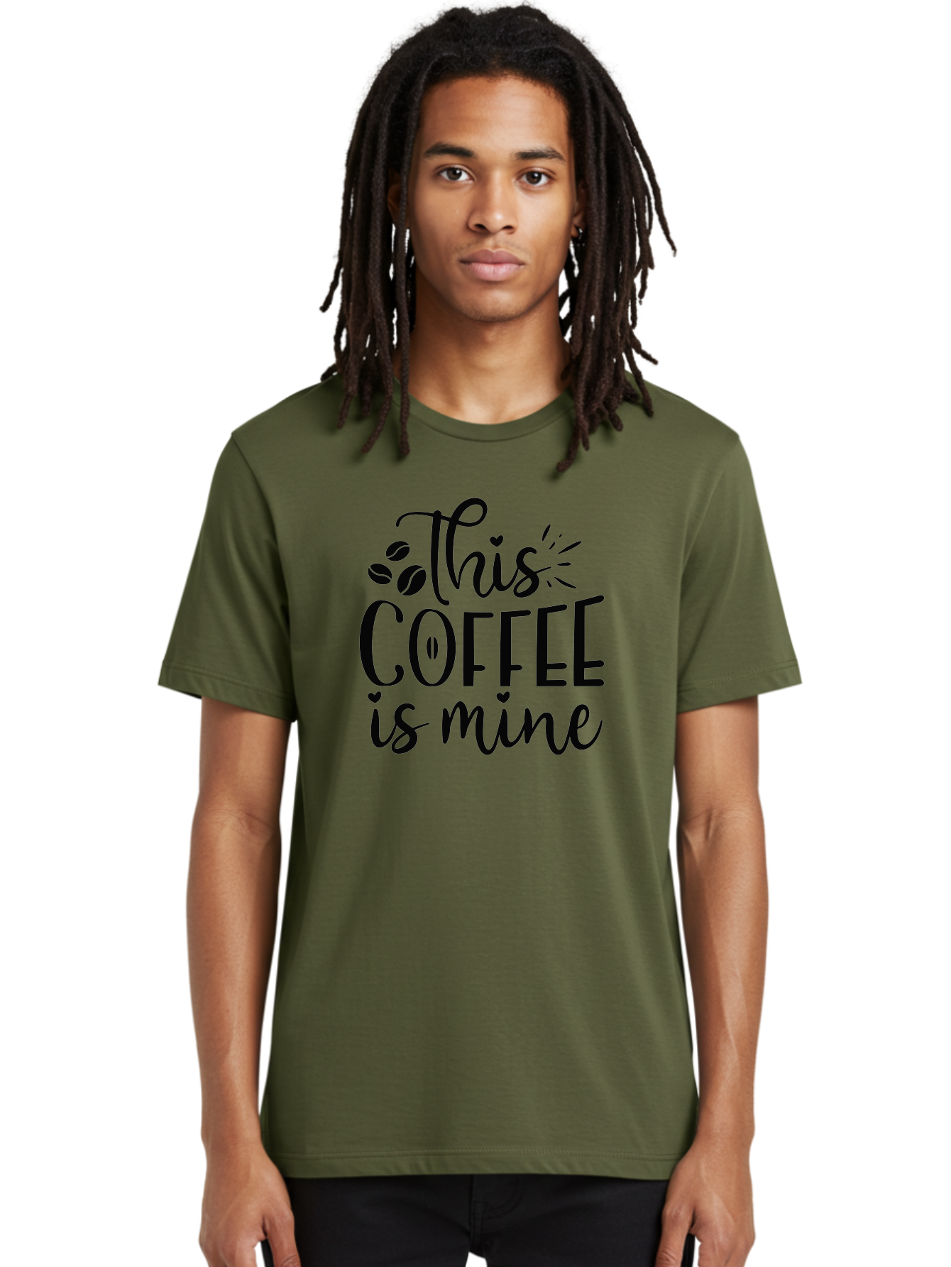 This-Coffee-Is-Mine Men'S Graphic Tee, 100% Cotton, Comfortable Casual Summer Wear, Machine Washable, Coffee Quote, Coffee Lover, Coffee Beans, Morning Coffee, Coffee Humor, Caffeine Fix, Coffee Obsession Aad492