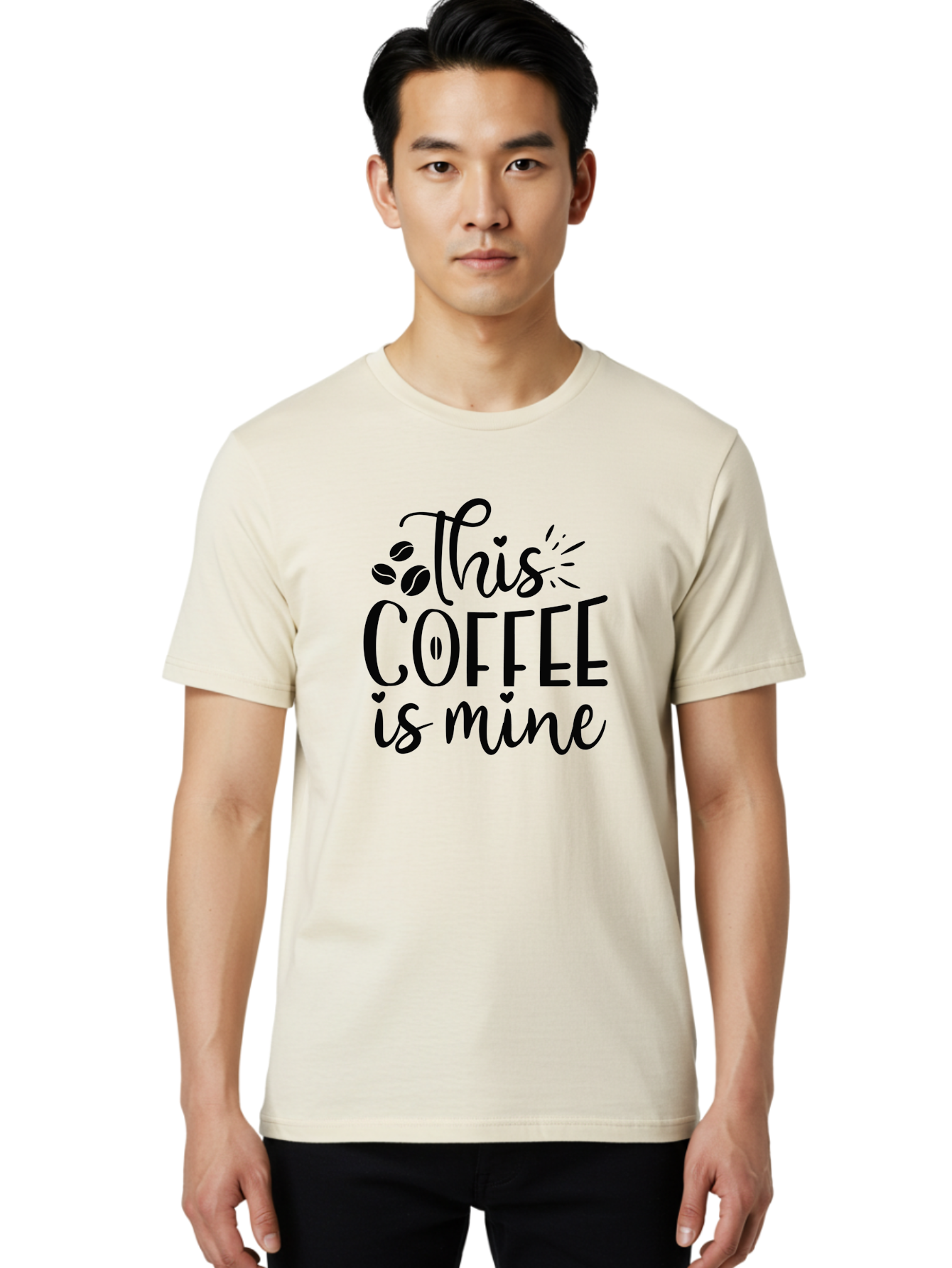 This-Coffee-Is-Mine Men'S Graphic Tee, 100% Cotton, Comfortable Casual Summer Wear, Machine Washable, Coffee Quote, Coffee Lover, Coffee Beans, Morning Coffee, Coffee Humor, Caffeine Fix, Coffee Obsession Aad492