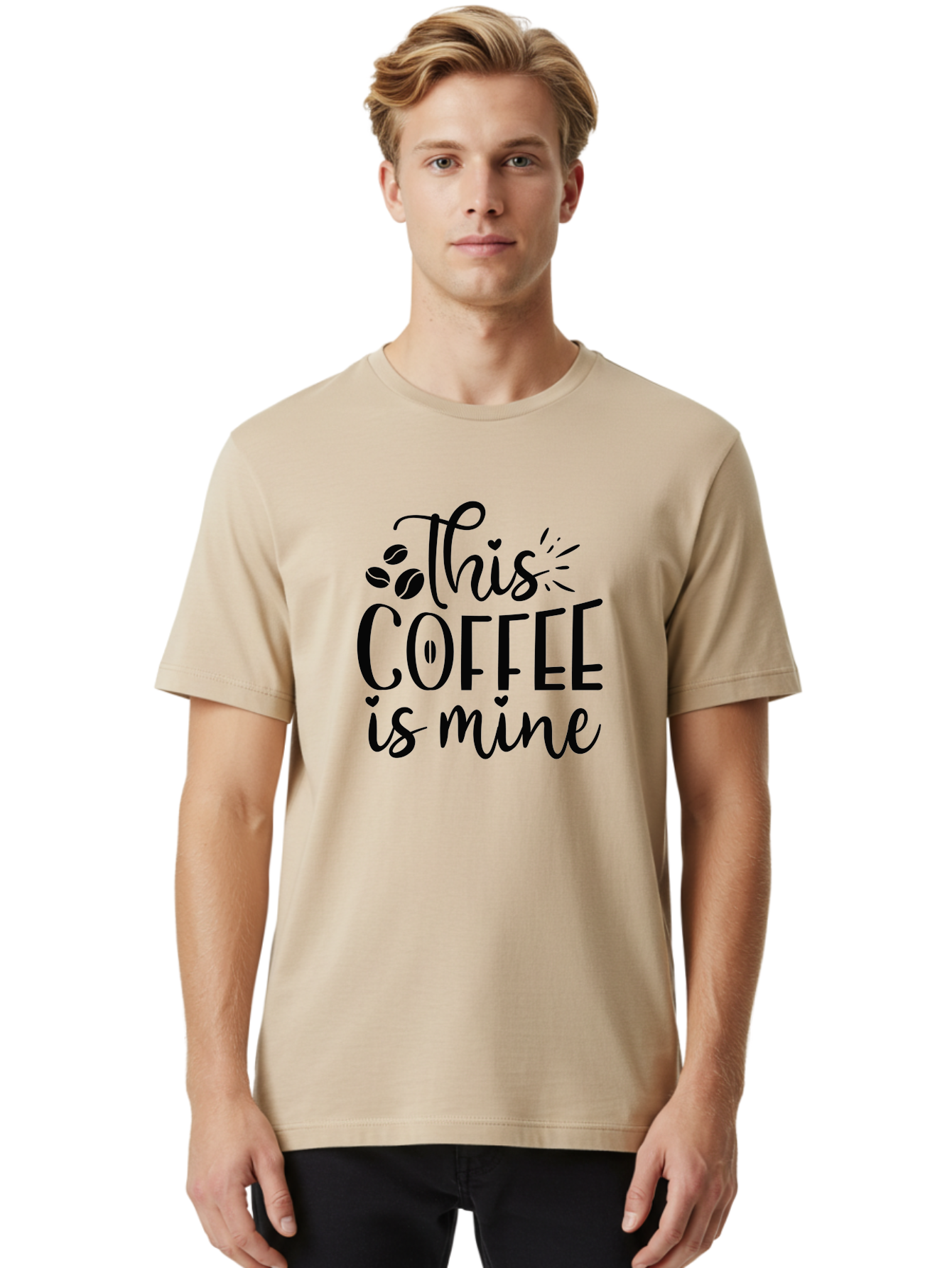 This-Coffee-Is-Mine Men'S Graphic Tee, 100% Cotton, Comfortable Casual Summer Wear, Machine Washable, Coffee Quote, Coffee Lover, Coffee Beans, Morning Coffee, Coffee Humor, Caffeine Fix, Coffee Obsession Aad492