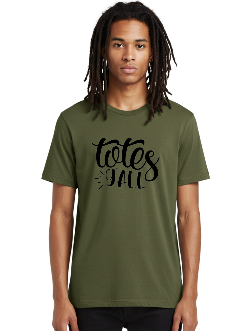 Totes-Y-All Men'S Graphic Tee, 100% Cotton, Comfortable Casual Summer Wear, Machine Washable, Totes Y'All, Hand-Lettering, Handwritten Font, Informal Expression, Southern Slang, Casual Style, Modern Calligraphy, Trendy Typography Aad496