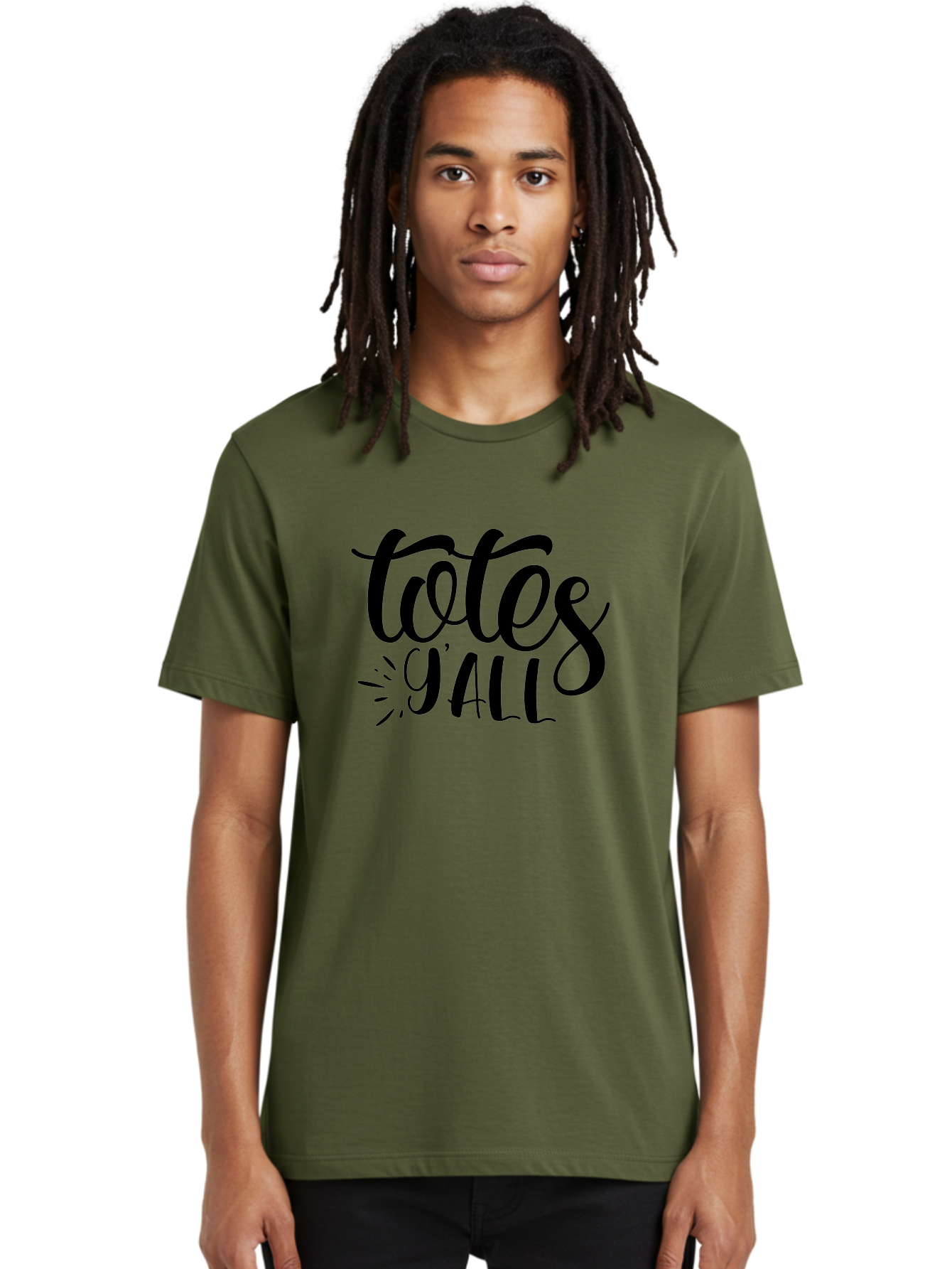 Totes-Y-All Men'S Graphic Tee, 100% Cotton, Comfortable Casual Summer Wear, Machine Washable, Totes Y'All, Hand-Lettering, Handwritten Font, Informal Expression, Southern Slang, Casual Style, Modern Calligraphy, Trendy Typography Aad496