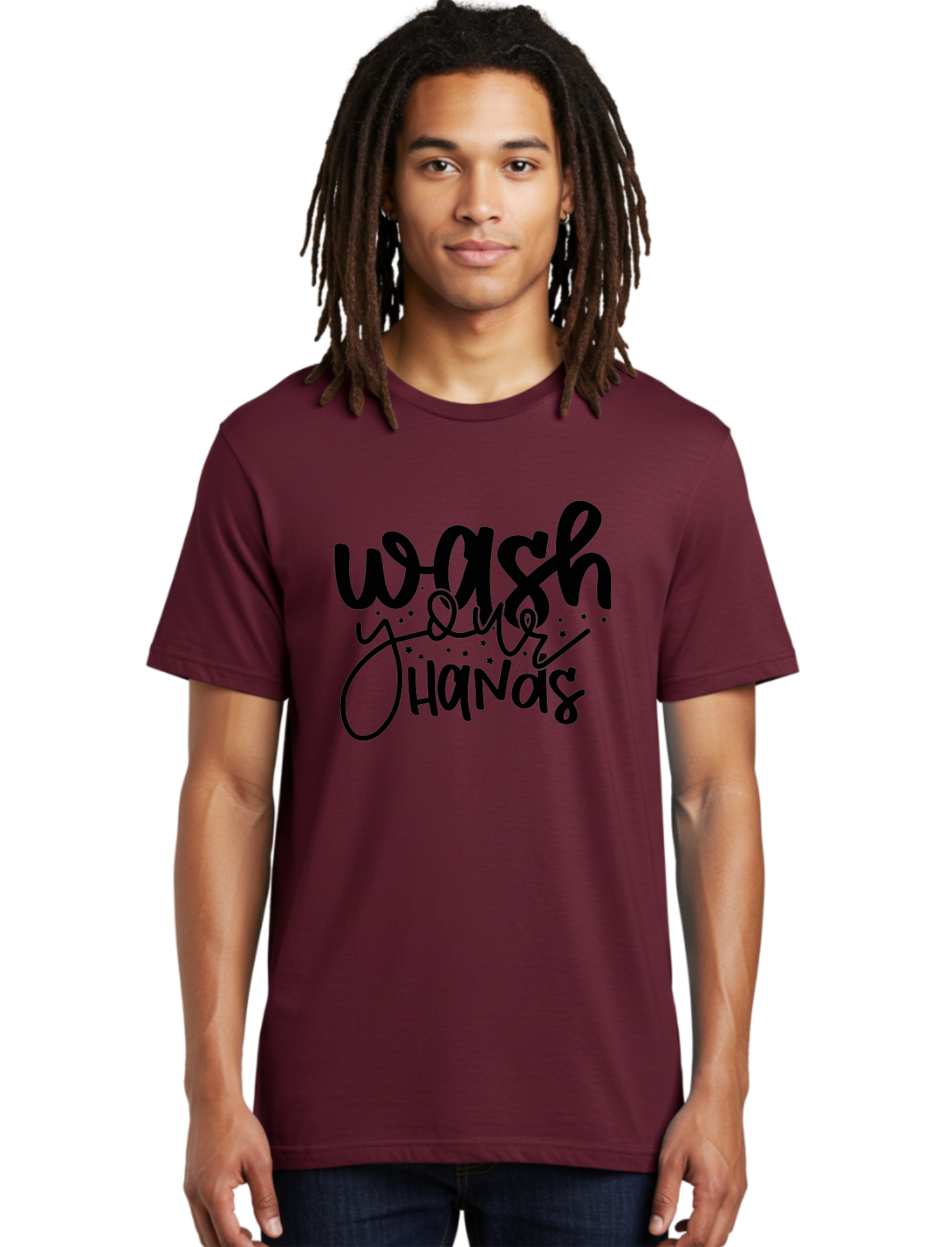 Wash-Your-Hands-1 Men'S Graphic Tee, 100% Cotton, Comfortable Casual Summer Wear, Machine Washable, Handwashing Reminder, Hygiene Tips, Health Awareness, Clean Hands, Wellness Promotion, Safety Signs, Prevent Germs Aad497