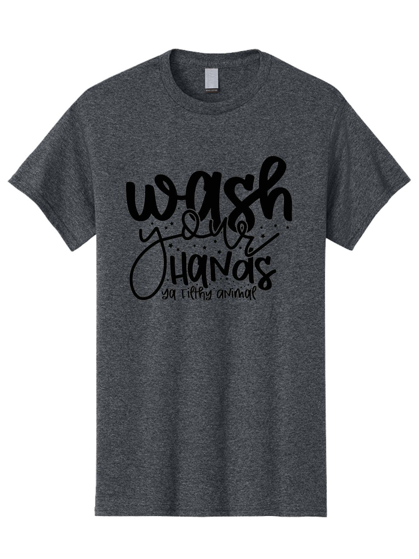 Wash-Your-Hands-Ya-Filthy-Animal Men'S Graphic Tee, 100% Cotton, Comfortable Casual Summer Wear, Machine Washable, Hand Washing Reminder, Hygiene Tips, Cleanliness Matters, Funny Quote, Quirky Humor, Sanitation Advice, Wash Your Hands, Aad498