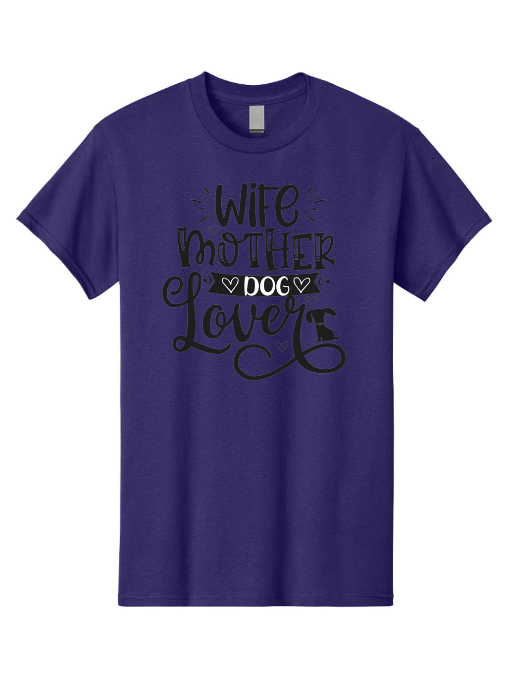 Wife-Mother-Dog-Lover Men'S Graphic Tee, 100% Cotton, Comfortable Casual Summer Wear, Machine Washable, Wife, Mother, Dog Lover, Dog Mom, Dog Mama, Dog Owner, Dog Enthusiast, Dog Quotes, Funny Dog Quotes, Dog Phrases, Dog Sayings Aad501