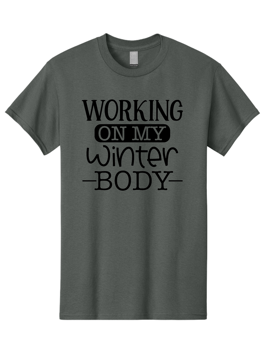 Working-On-My-Winter-Body Men'S Graphic Tee, 100% Cotton, Comfortable Casual Summer Wear, Machine Washable, Funny Fitness Quote, Workout Motivation, Winter Body Goals, Fitness Humor, Gym Inspiration, Healthy Lifestyle, Fitness Quotes Aad506