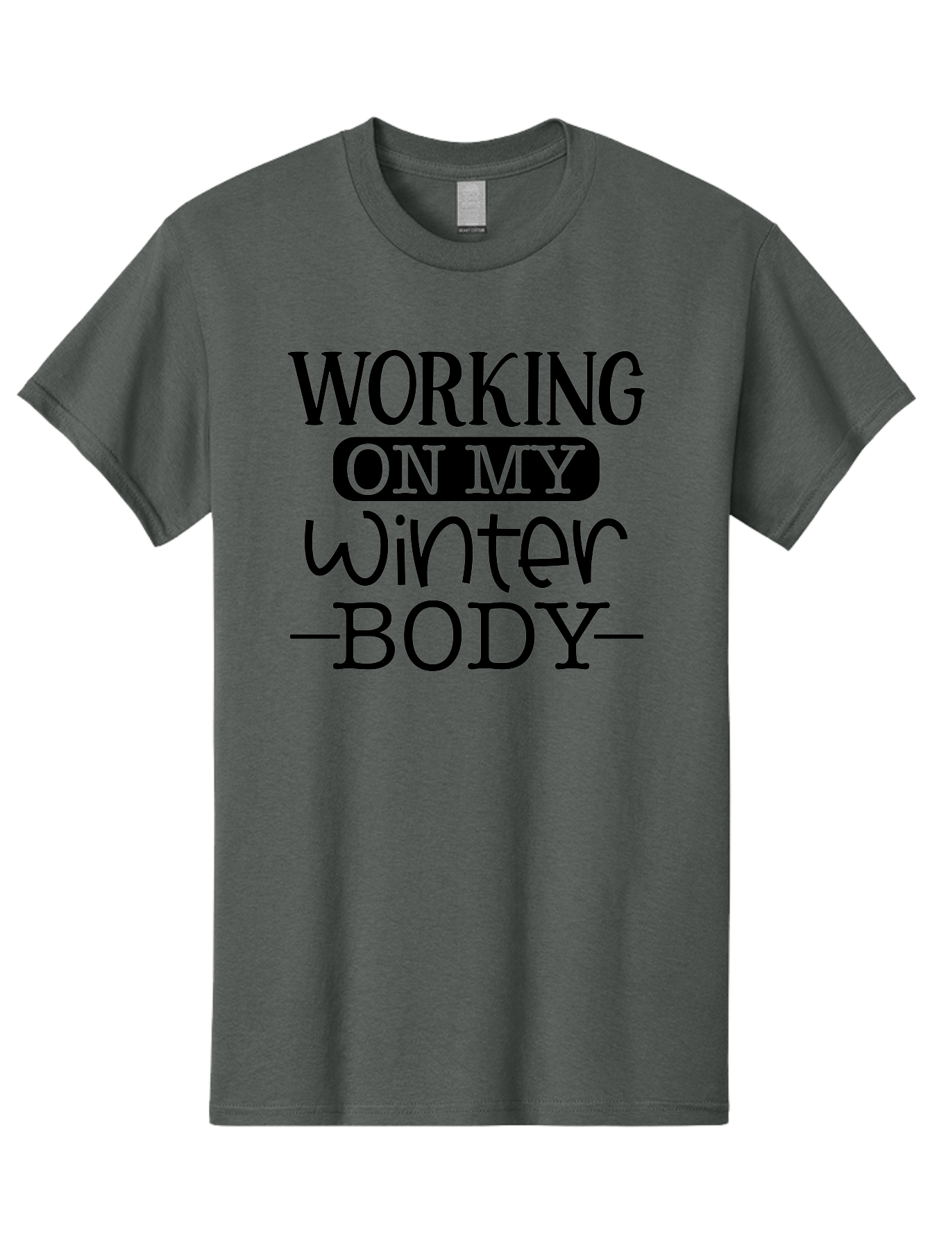 Working-On-My-Winter-Body Men'S Graphic Tee, 100% Cotton, Comfortable Casual Summer Wear, Machine Washable, Funny Fitness Quote, Workout Motivation, Winter Body Goals, Fitness Humor, Gym Inspiration, Healthy Lifestyle, Fitness Quotes Aad506