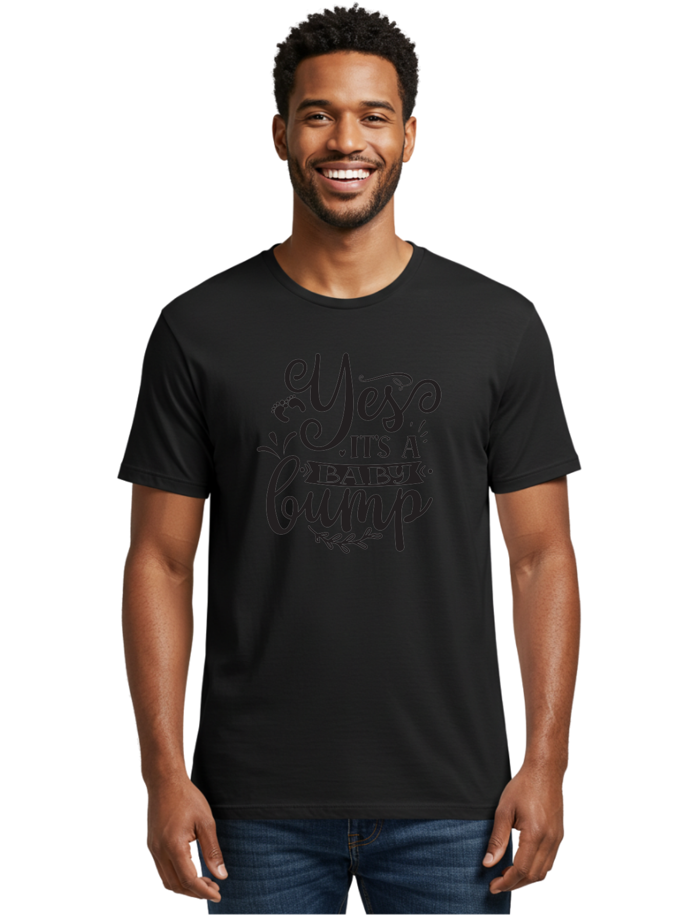 Yes-It-S-A-Baby-Bump Men'S Graphic Tee, 100% Cotton, Comfortable Casual Summer Wear, Machine Washable, Baby Bump Announcement, Pregnancy Reveal, Baby On Board, Expecting A Baby, Baby Shower Invitation, Cute Baby Quote, Pregnancy Announcement, Aad509