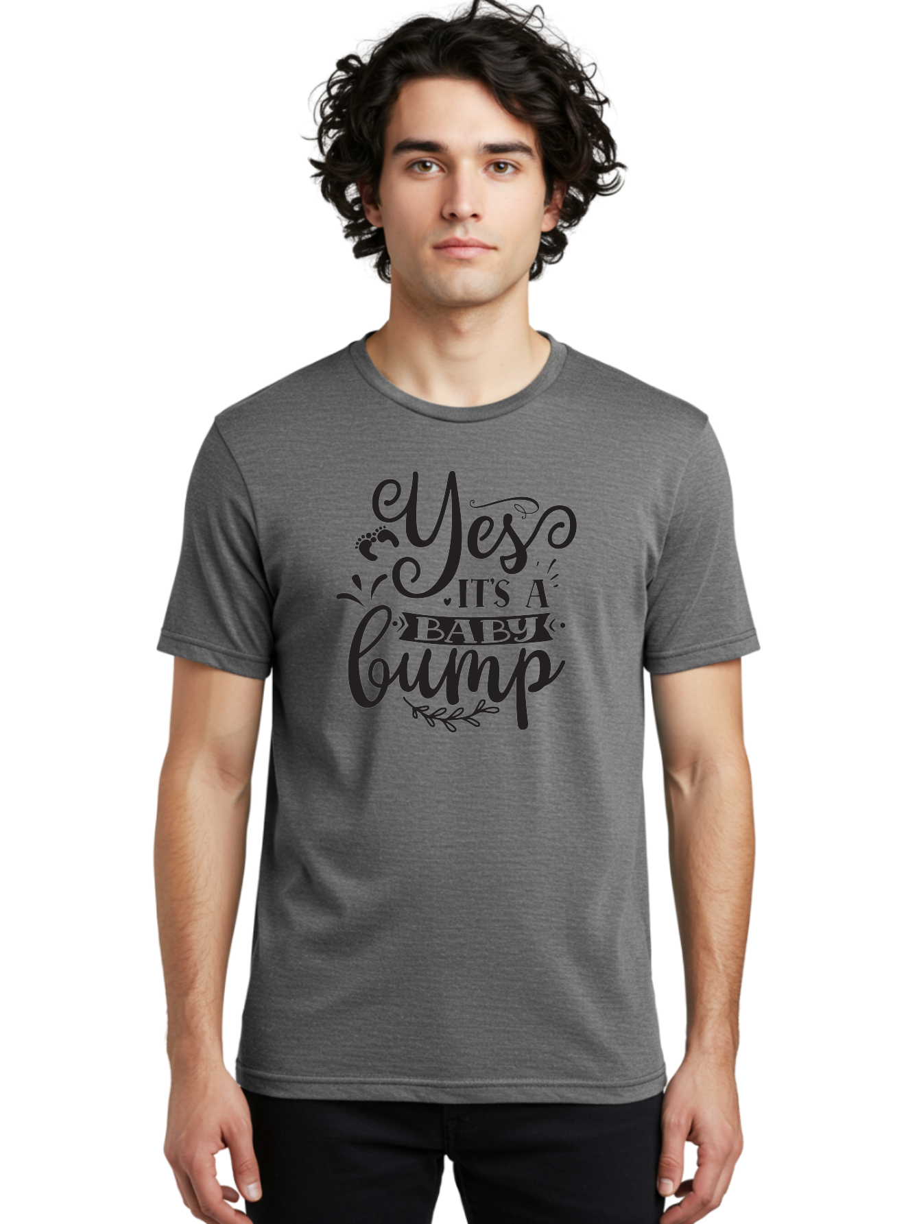 Yes-It-S-A-Baby-Bump Men'S Graphic Tee, 100% Cotton, Comfortable Casual Summer Wear, Machine Washable, Baby Bump Announcement, Pregnancy Reveal, Baby On Board, Expecting A Baby, Baby Shower Invitation, Cute Baby Quote, Pregnancy Announcement, Aad509