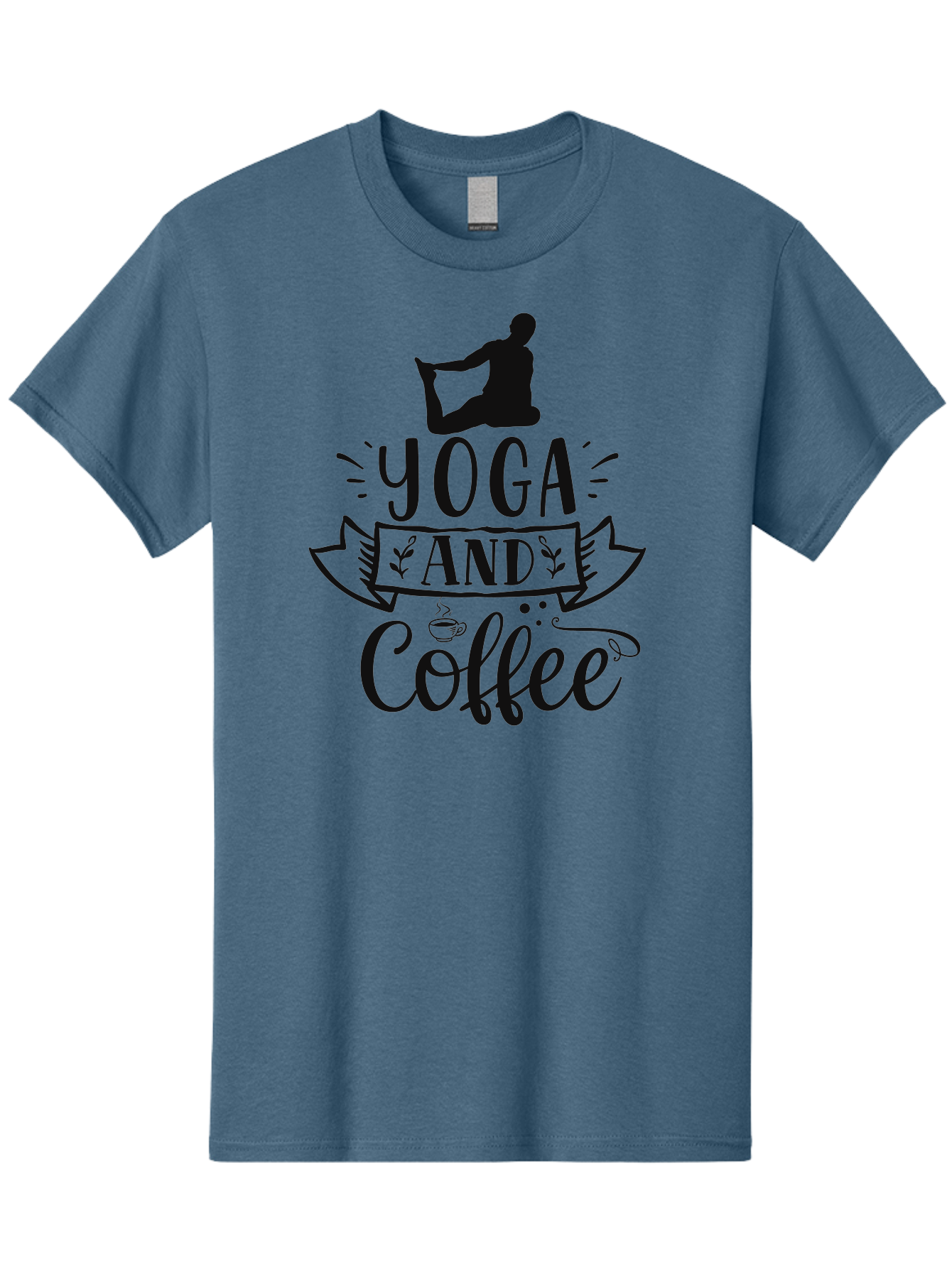 Yoga-And-Coffee Men'S Graphic Tee, 100% Cotton, Comfortable Casual Summer Wear, Machine Washable, Yoga, Coffee, Mindfulness, Wellness, Relaxation, Meditation, Healthy Lifestyle, Self-Care, Coffee Break, Balance Aad511